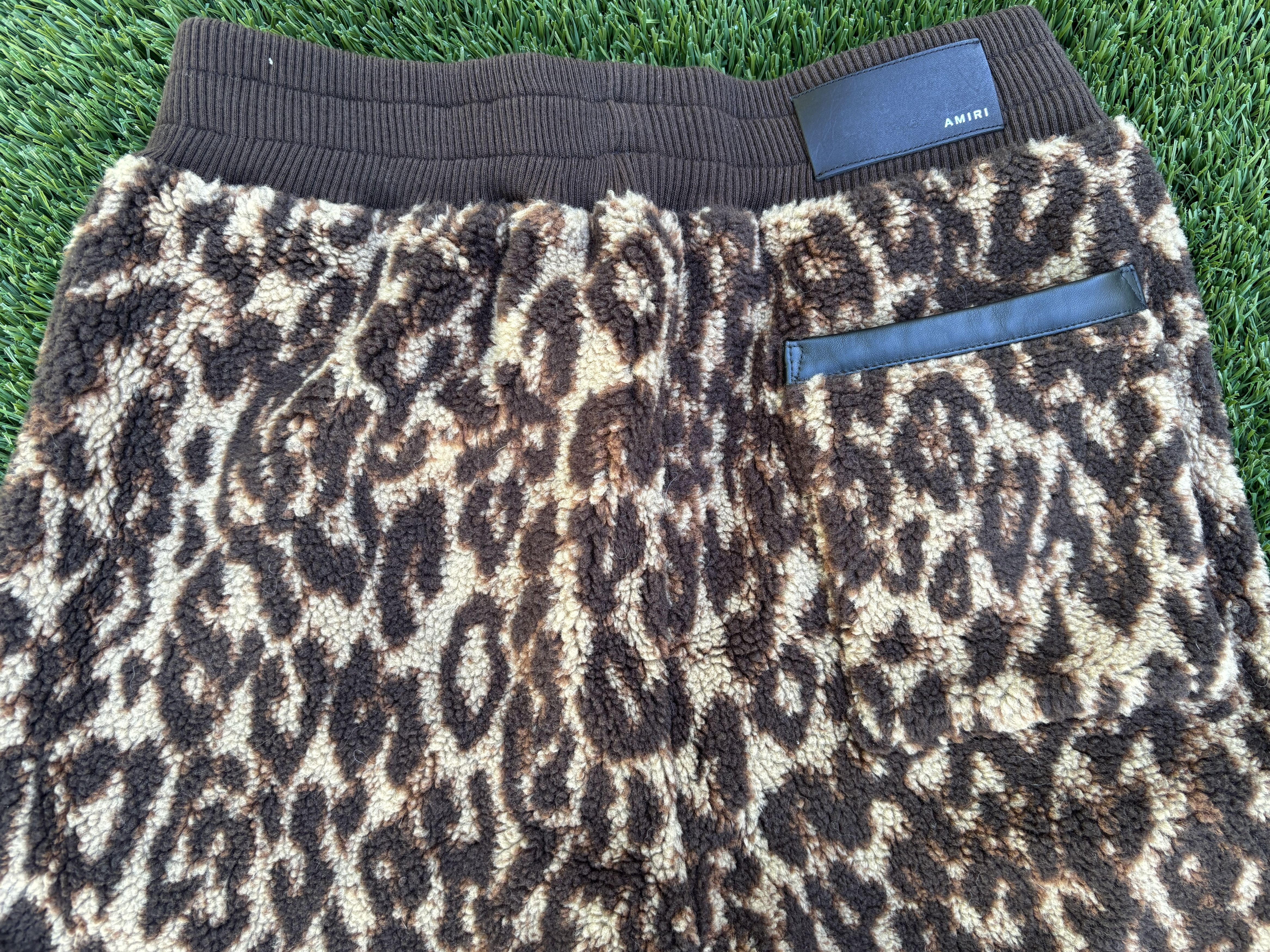Amiri Amiri Brown Leopard Print Fleece Sherpa Pants Size US 32 / EU 48 - 13 Thumbnail