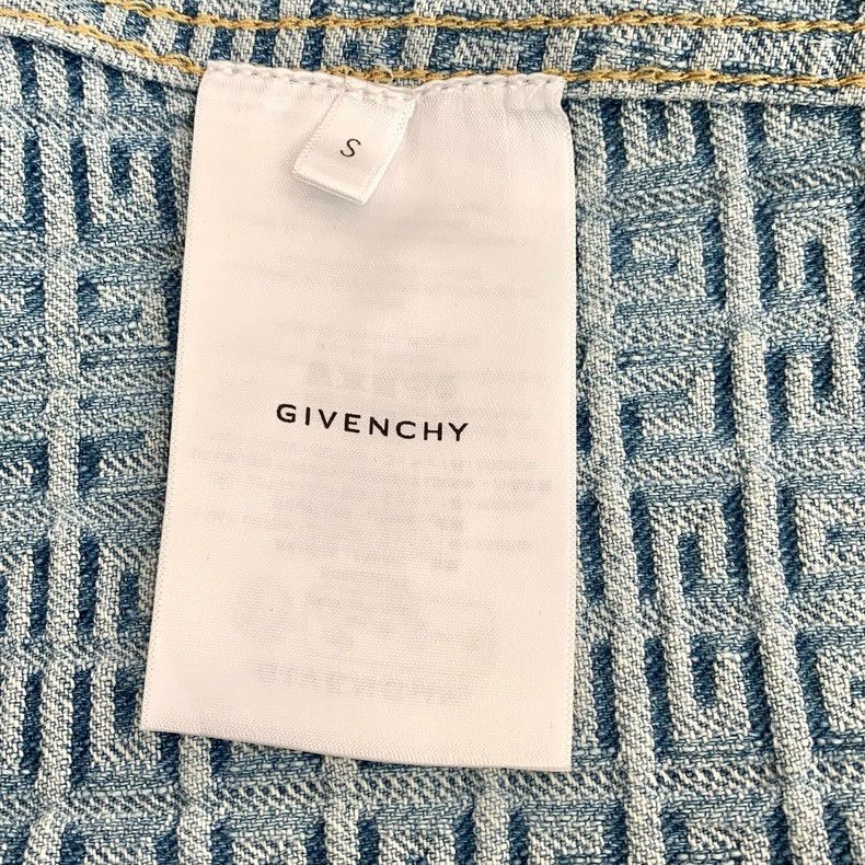 Givenchy Givenchy Blue Logo Jacquard Full Print Cotton Collar Long Size US S / EU 44-46 / 1 - 7 Thumbnail