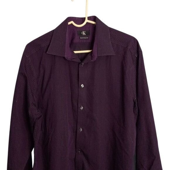 Calvin Klein Calvin Klein XL 17 34/35 Mens Slim Fit Non-Iron Dress Shirt Size US XL / EU 56 / 4 - 2 Thumbnail