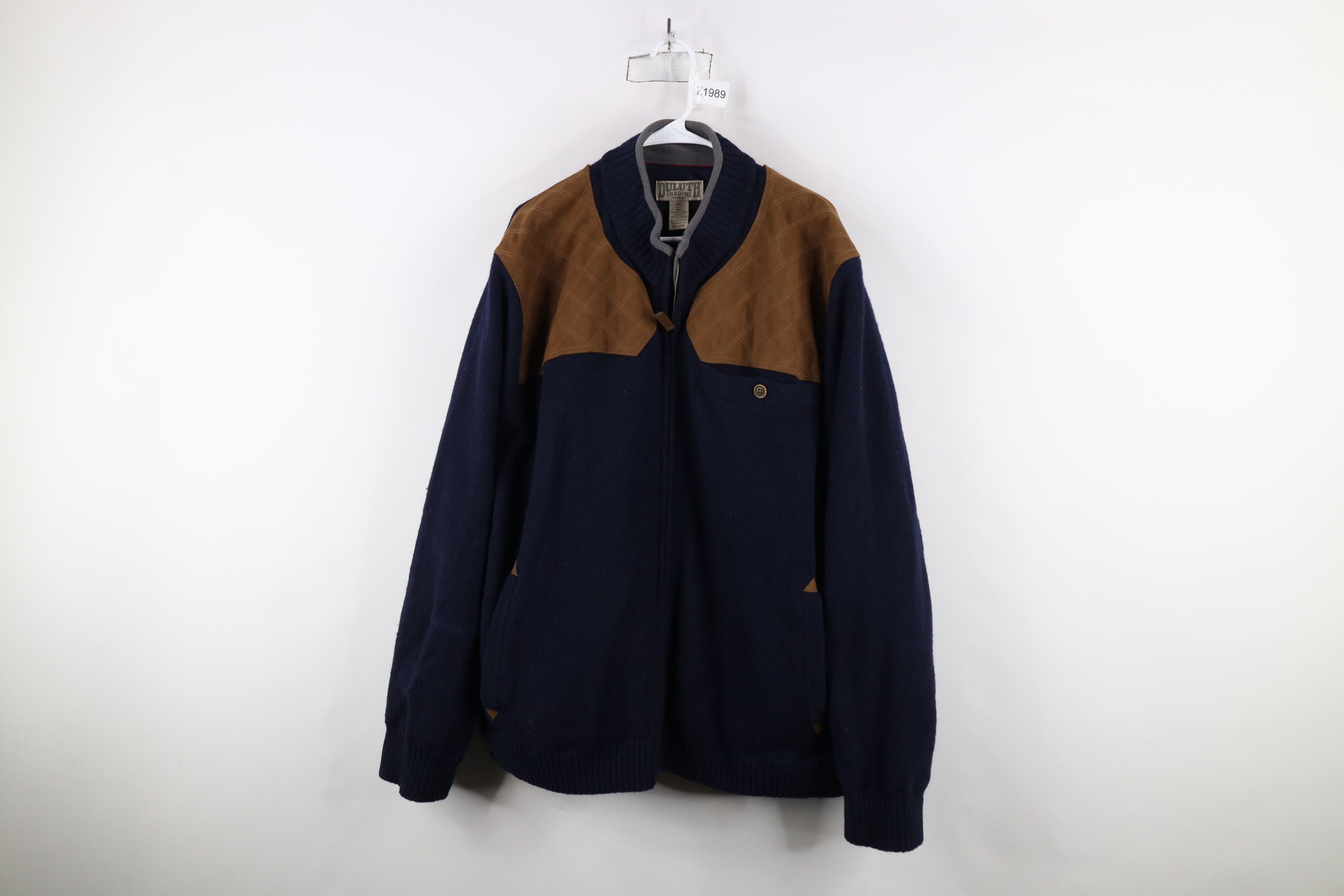 Duluth Trading Company × Vintage Duluth Trading Co Shetland Wool Full Zip Sweater Jacket Blue Size US XXL / EU 58 / 5 - 1 Thumbnail