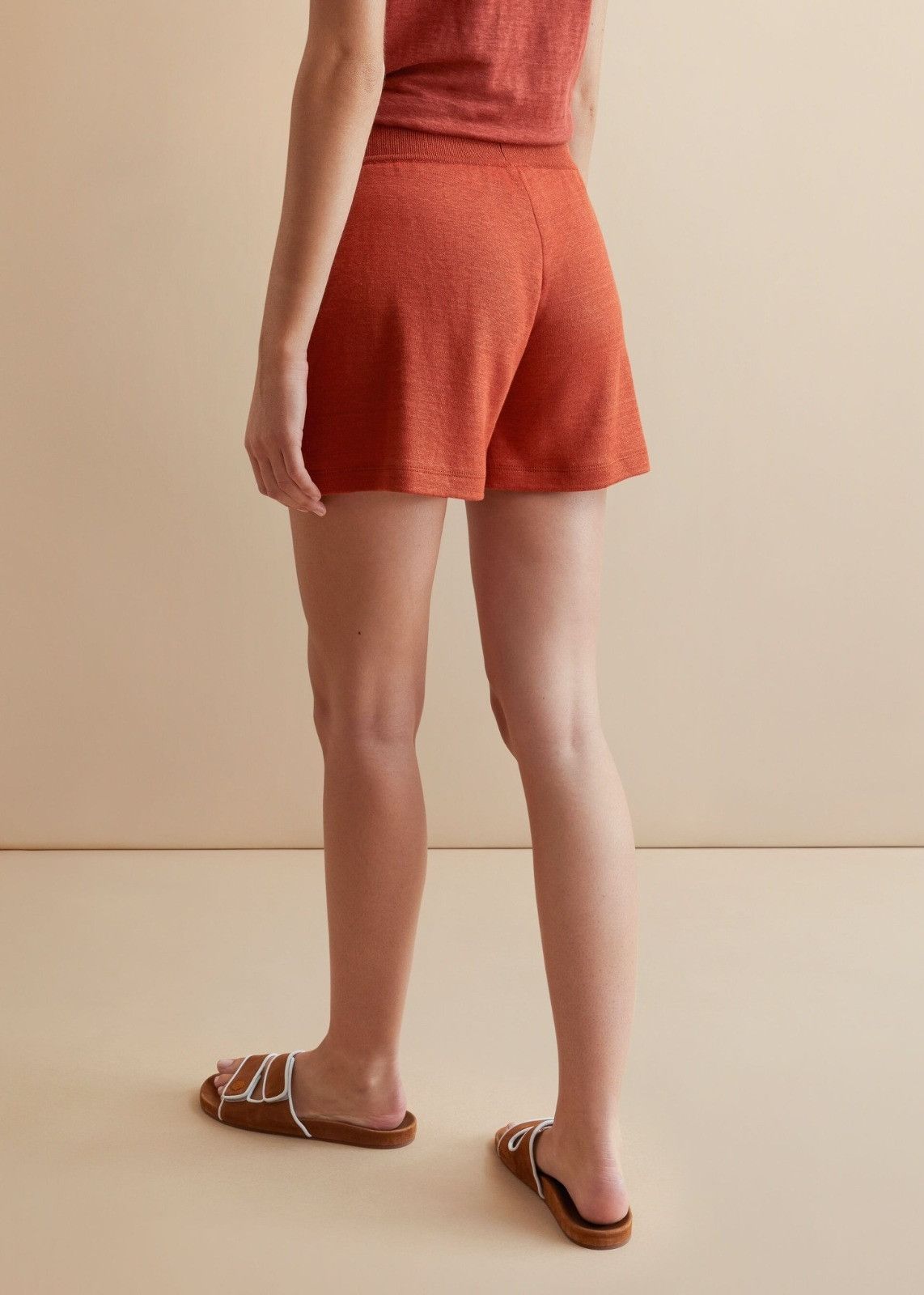 Loro Piana o1srvl11e0924 Princeton Linen Shorts in Red Size 27" / US 4 / IT 40 - 3 Thumbnail