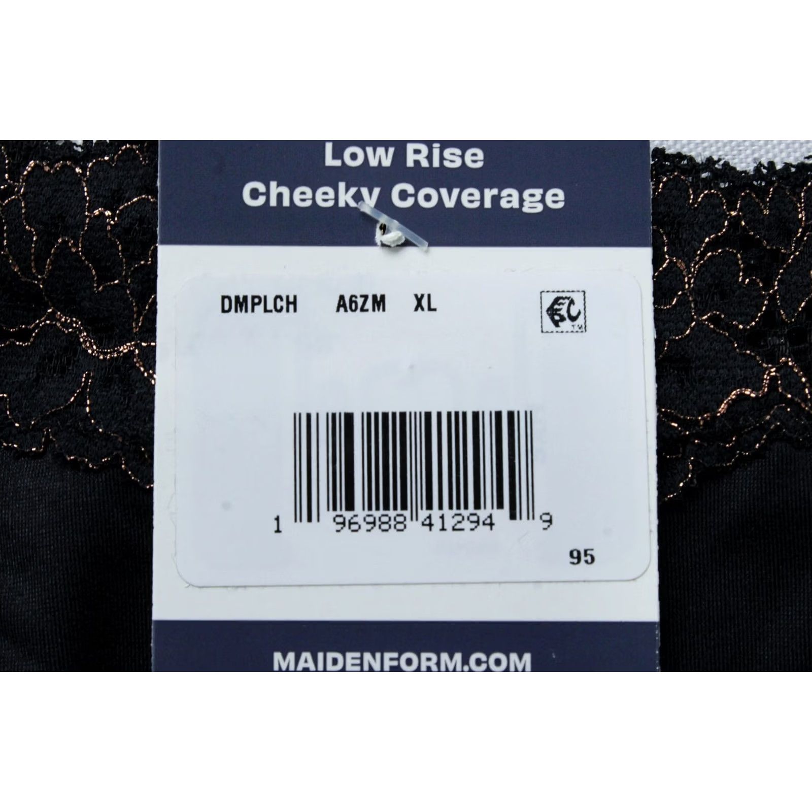 Vintage Maidenform Women's Lace Hipster Black/Rose Gold Size XL Panties Size ONE SIZE - 4 Thumbnail