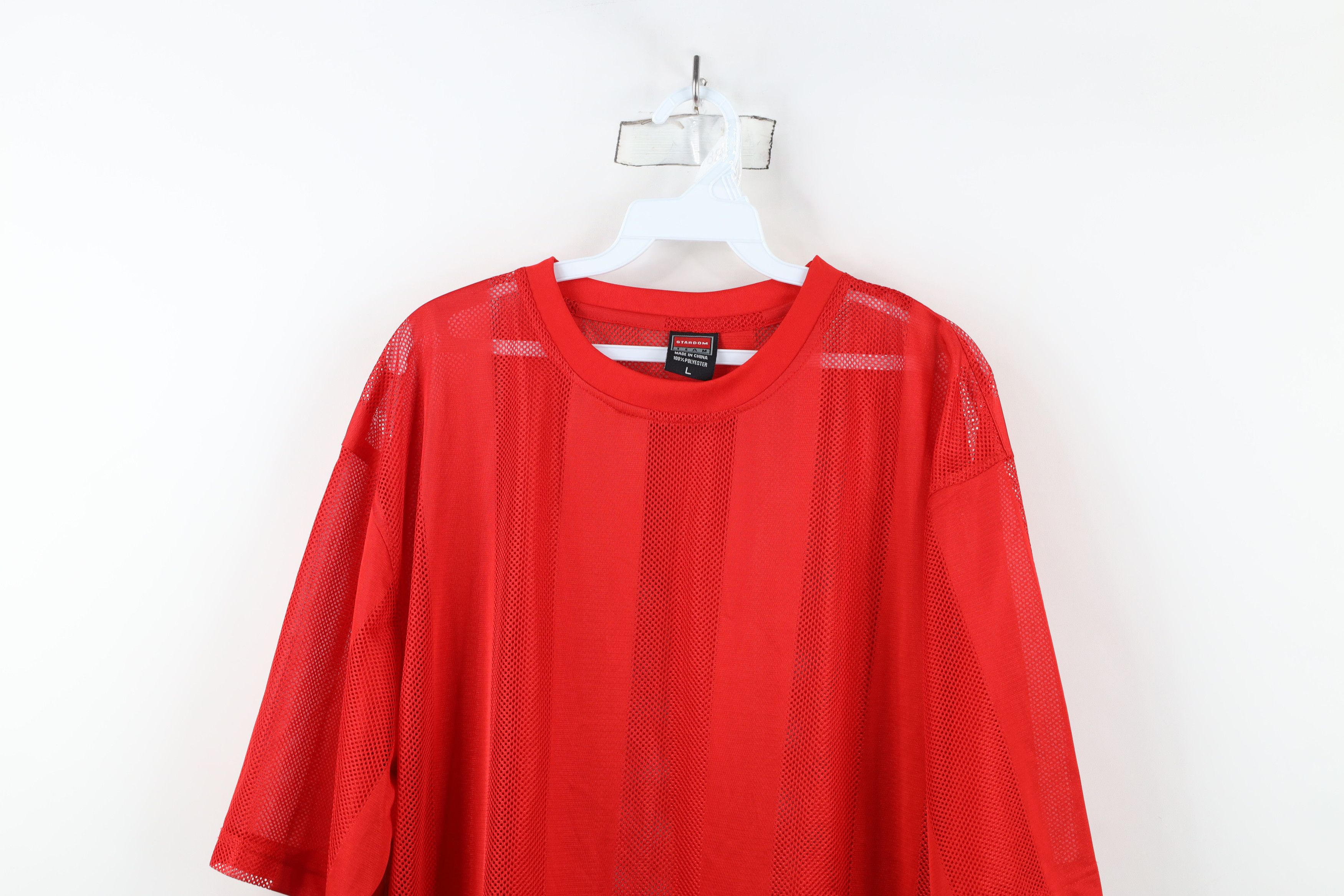 Vintage Vintage 90s Y2K Streetwear Striped Mesh Short Sleeve T-Shirt Size US L / EU 52-54 / 3 - 2 Thumbnail