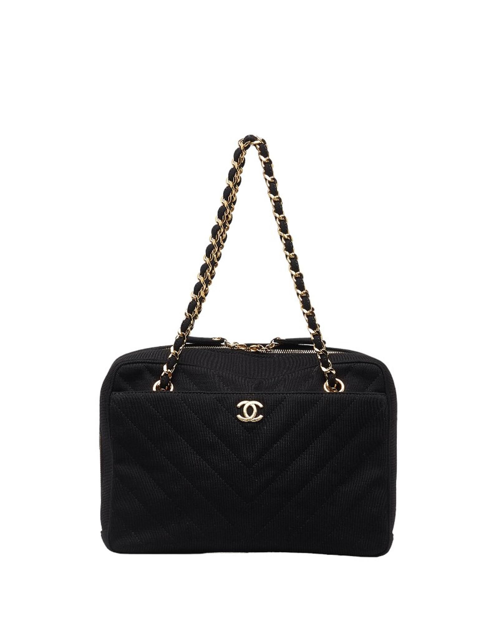 image of Chanel Chevron Pocket Camera Bag In Black, Men's