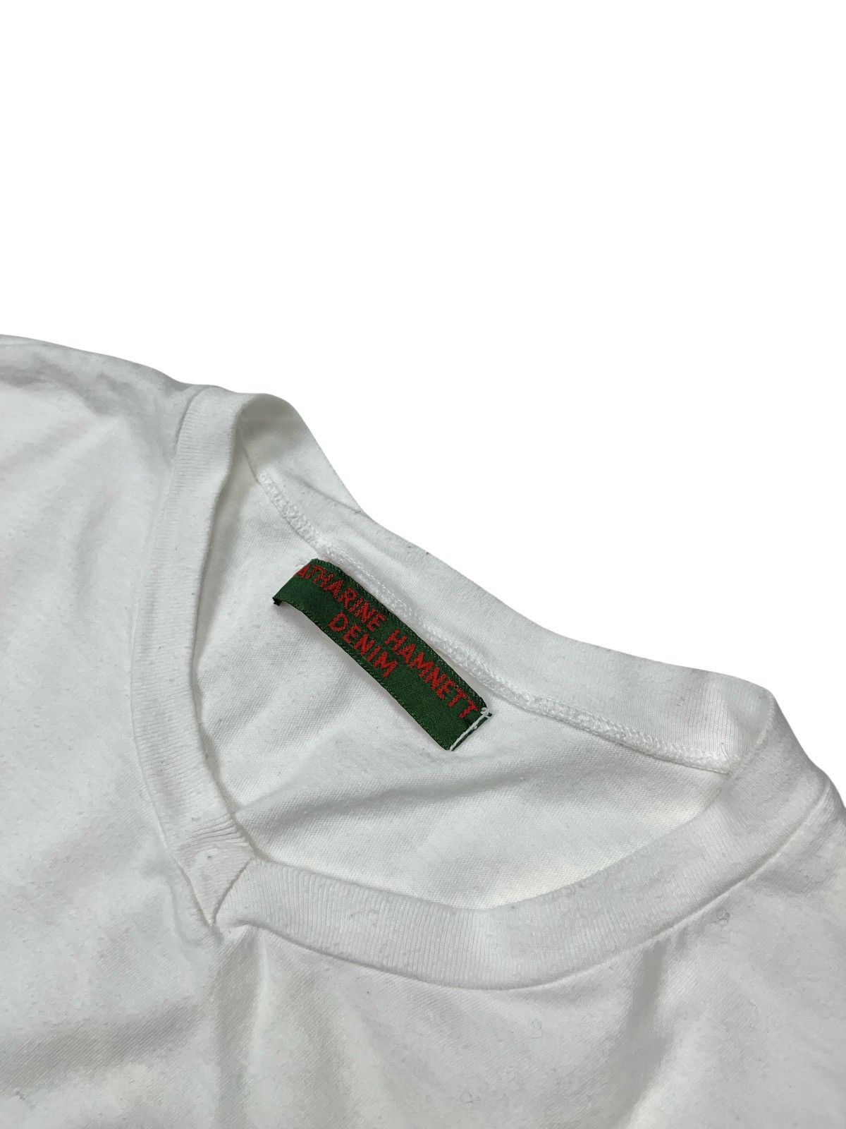 Katharine Hamnett London × Vintage Vintage 90s Katherine Hamnett London V-neck T-shirt Size US L / EU 52-54 / 3 - 4 Thumbnail