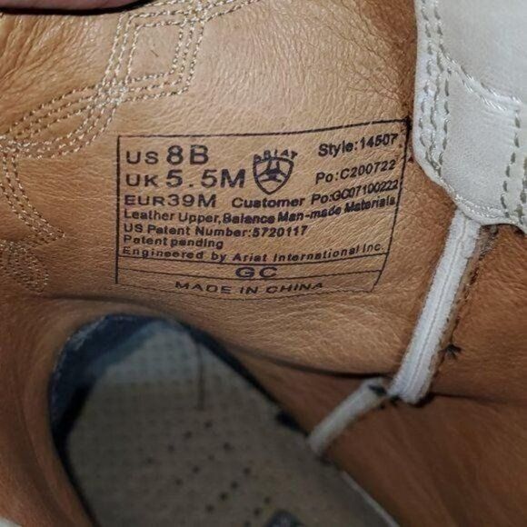 Ariat Ariat Cream Sz 8B/Euro 39M RTS Cowboy Boot Size US 8 / IT 38 - 12 Thumbnail