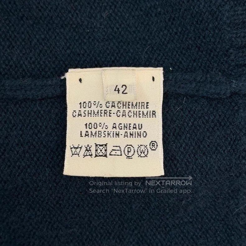 Hermes Navy Cashmere Long Cardigan