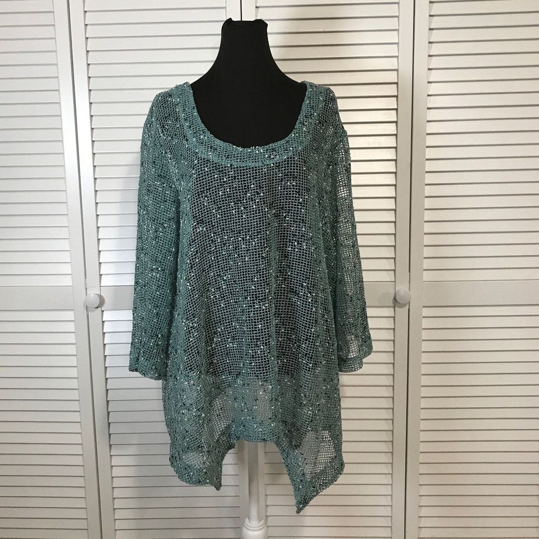 Blair NWOT Blair Boho Royal Blue Mesh Flowy Oversized Tunic XL Size XL / US 12-14 / IT 48-50 - 1 Thumbnail