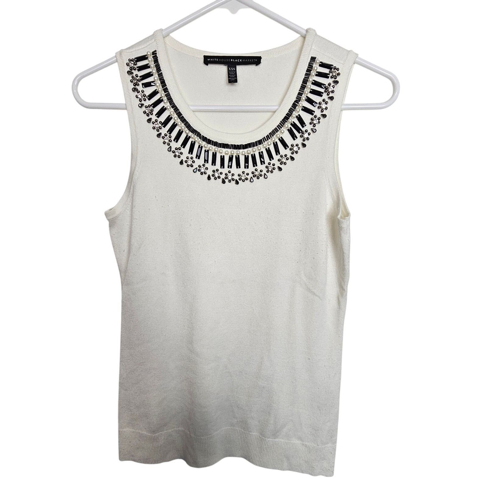 White House Black Market White House Black Market Womens Beaded Sweater Size XXS Size XXS / US 00 / IT 34 - 1 Thumbnail