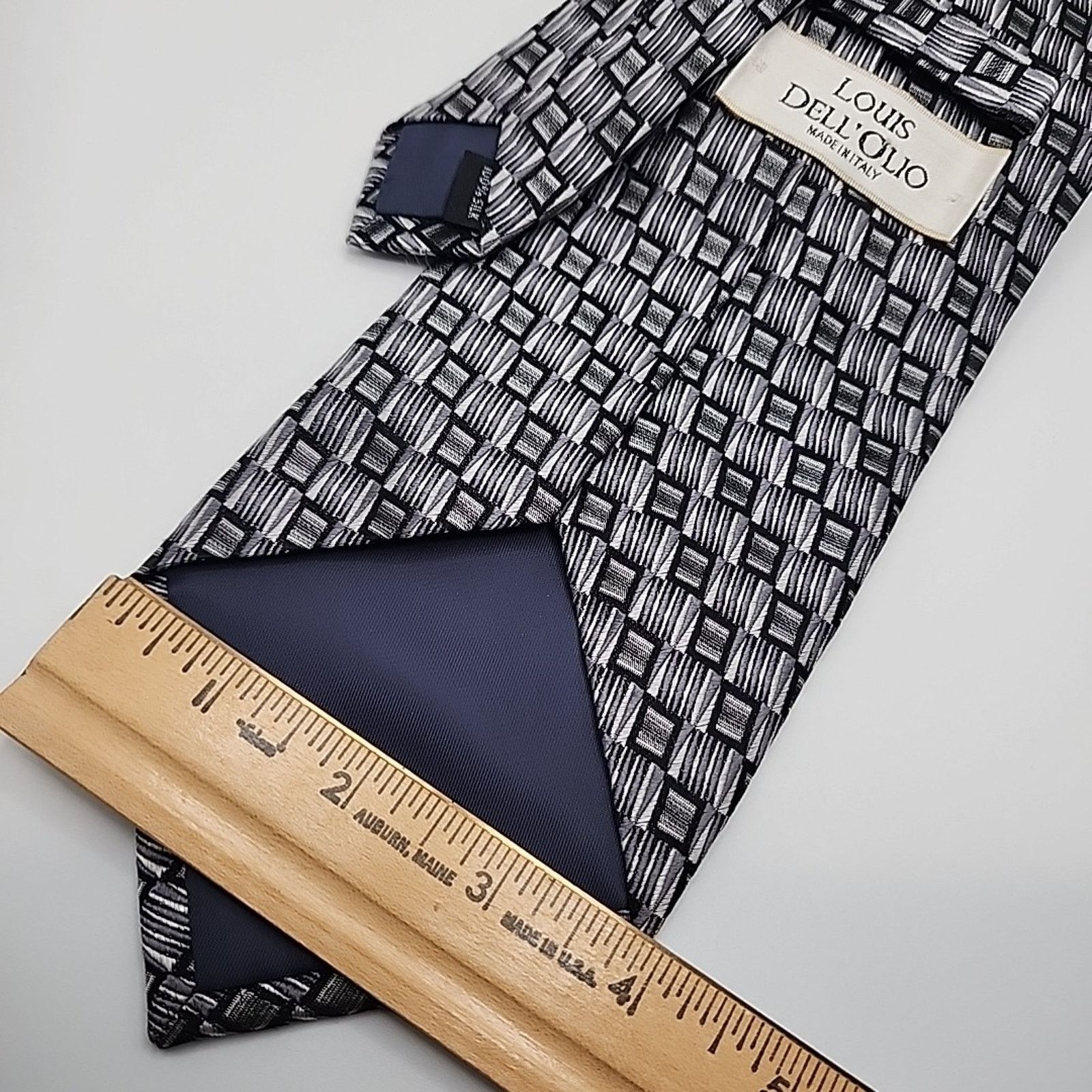 Other Louis Dell 'Olio Gray Geometric Silk Tie - Italy - Like New Size ONE SIZE - 2 Thumbnail