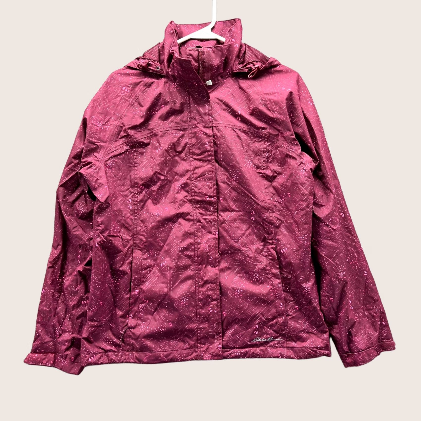 Eddie Bauer VINTAGE Eddie Bauer Jacket Women Medium Burgundy Full Zip Hoodie Polyester Windbreaker Size M / US 6-8 / IT 42-44 - 1 Thumbnail