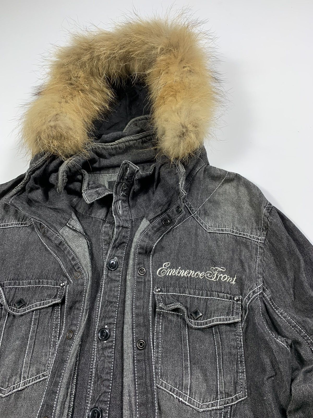 2000s IN THE ATTIC DOUBLE LAYER FUR JACKET HOODIE PUNK STYLE