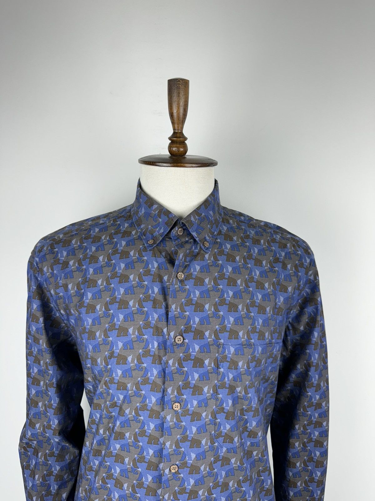 Designer ETERNA Comfort Fit Long Sleeve Button Down Shirt size 44 Size US XL / EU 56 / 4 - 2 Thumbnail