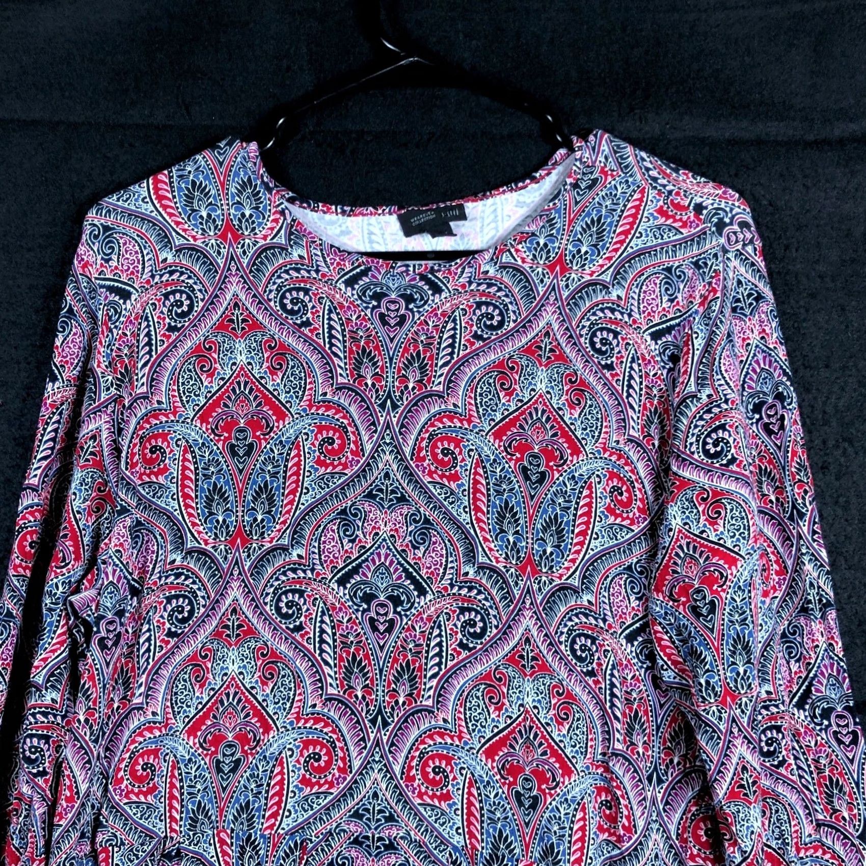 J. Jill J. Jill Blouse Tunic Long Sleeve Multicolored Wearever Collection L Blue Casual Workwear Women Shirt Printed Knit Jersey Stretch Maglother Size L / US 10 / IT 46 - 2 Thumbnail