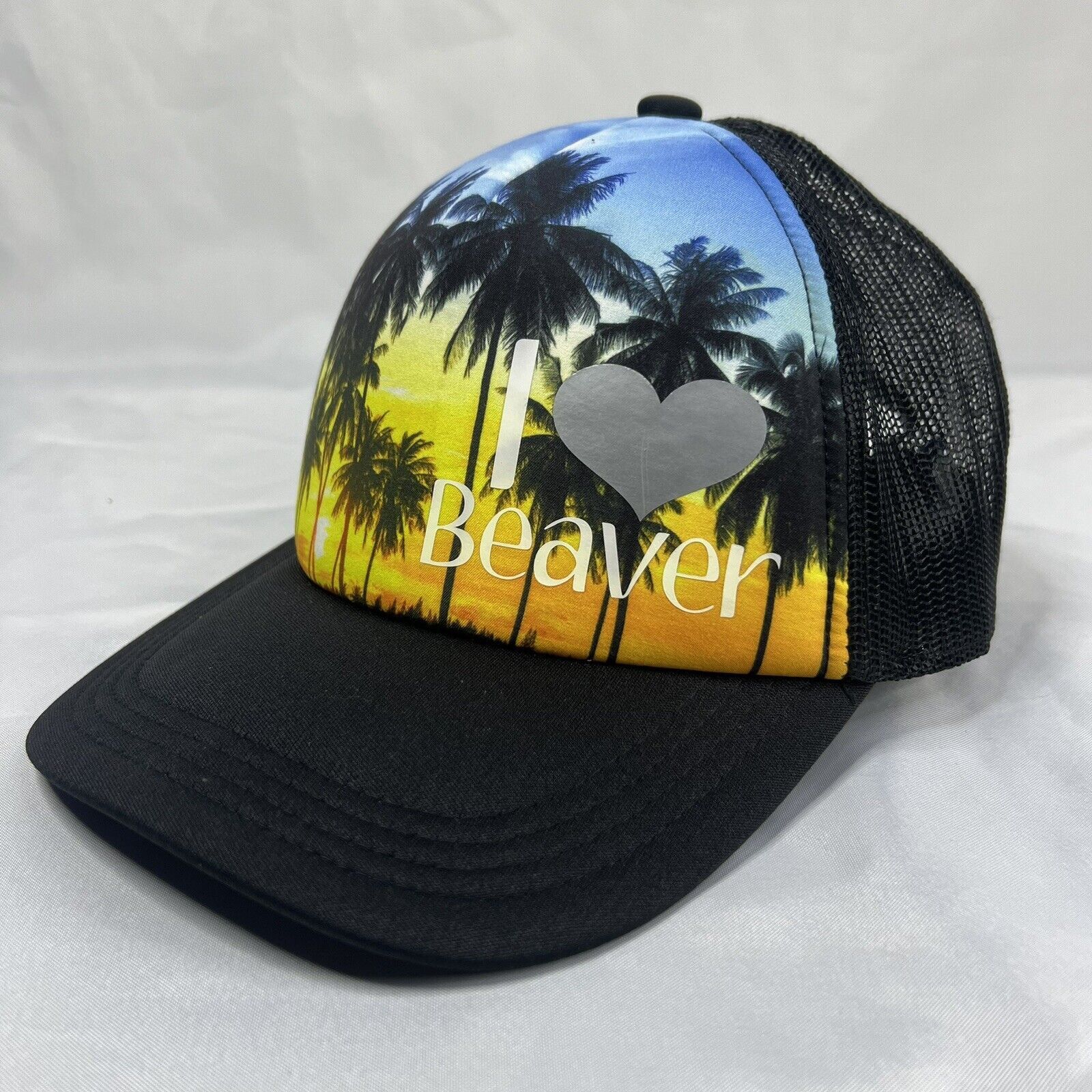 Port Authority I Love Beaver Palm Tree Snackback Trucker Hat Size ONE SIZE - 1 Thumbnail