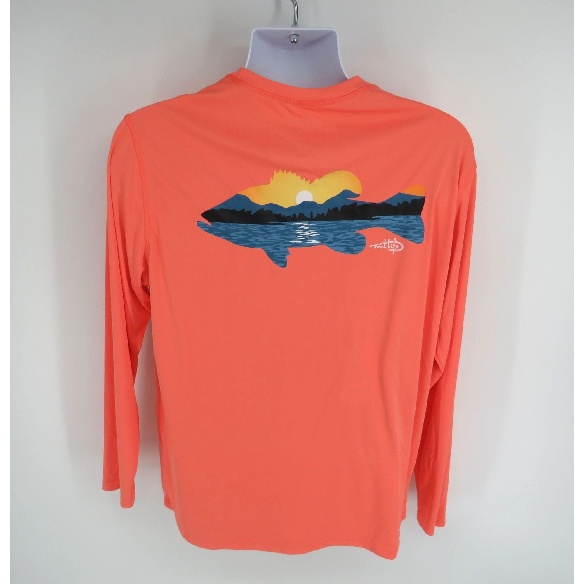 Other Reel Life Mens Medium Coral Long Sleeve UPF 50+ Shirt Lightw Size US M / EU 48-50 / 2 - 3 Thumbnail