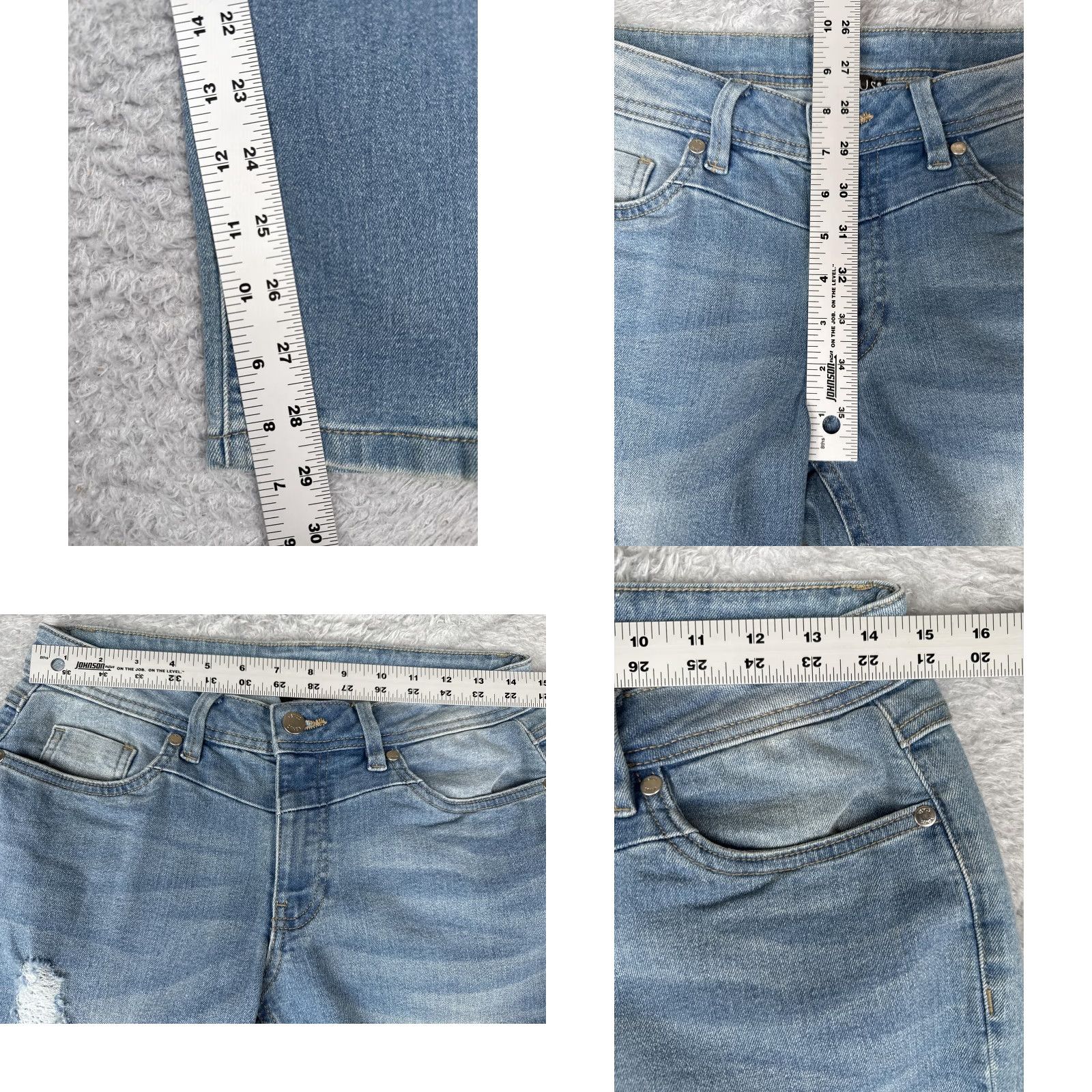 Venus Venus Jeans Womens 4 Blue Light Wash Distressed Skinny Ankle Zip Stretch Denim Size 27" / US 4 / IT 40 - 8 Thumbnail