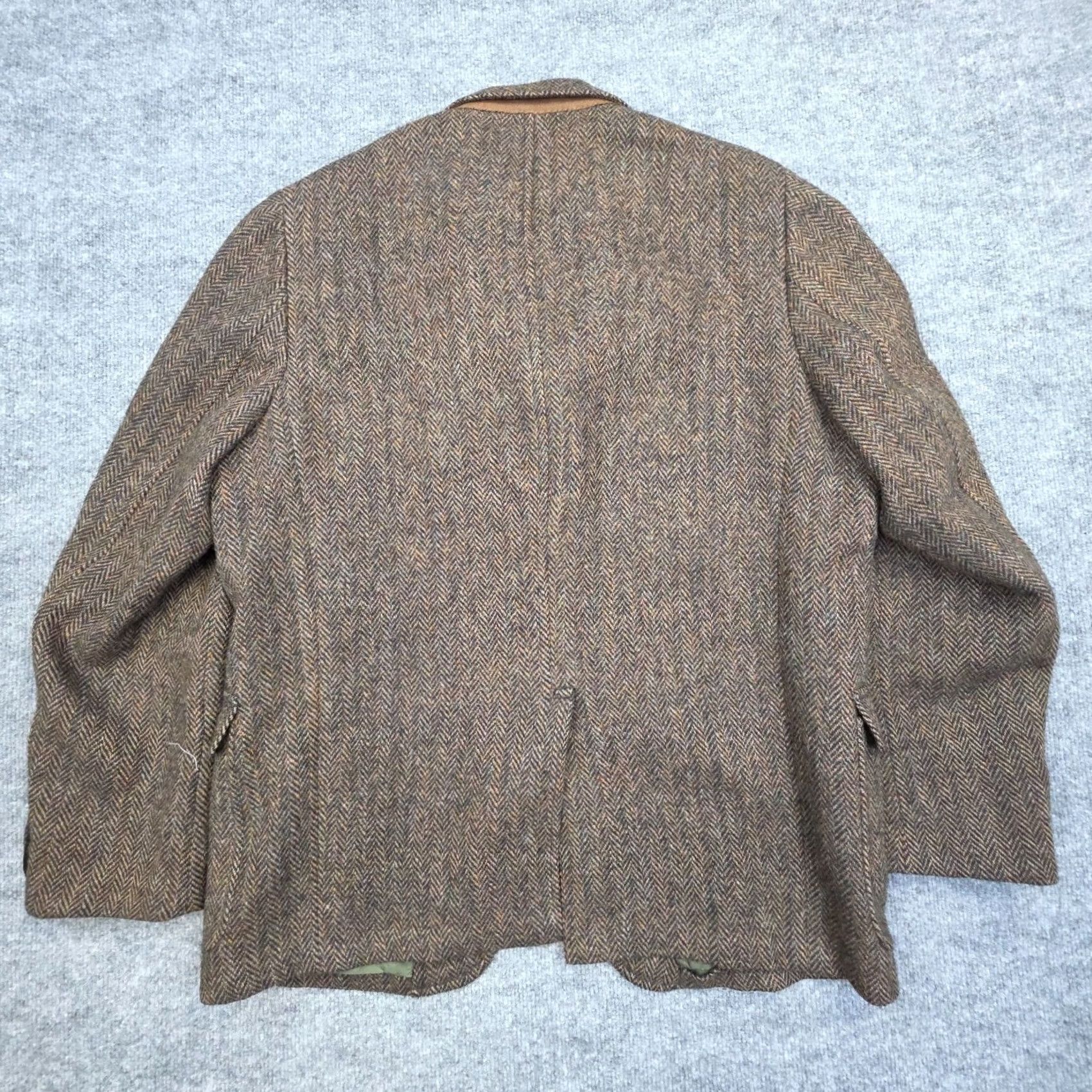 Harris Tweed VINTAGE Harris Tweed Wool Blazer Men's 46" Chest 30" Length Brown Pockets Union Blazer Regular Wool Tweed Mens 46 Mens Block Preppy Brown Size 46R - 3 Thumbnail