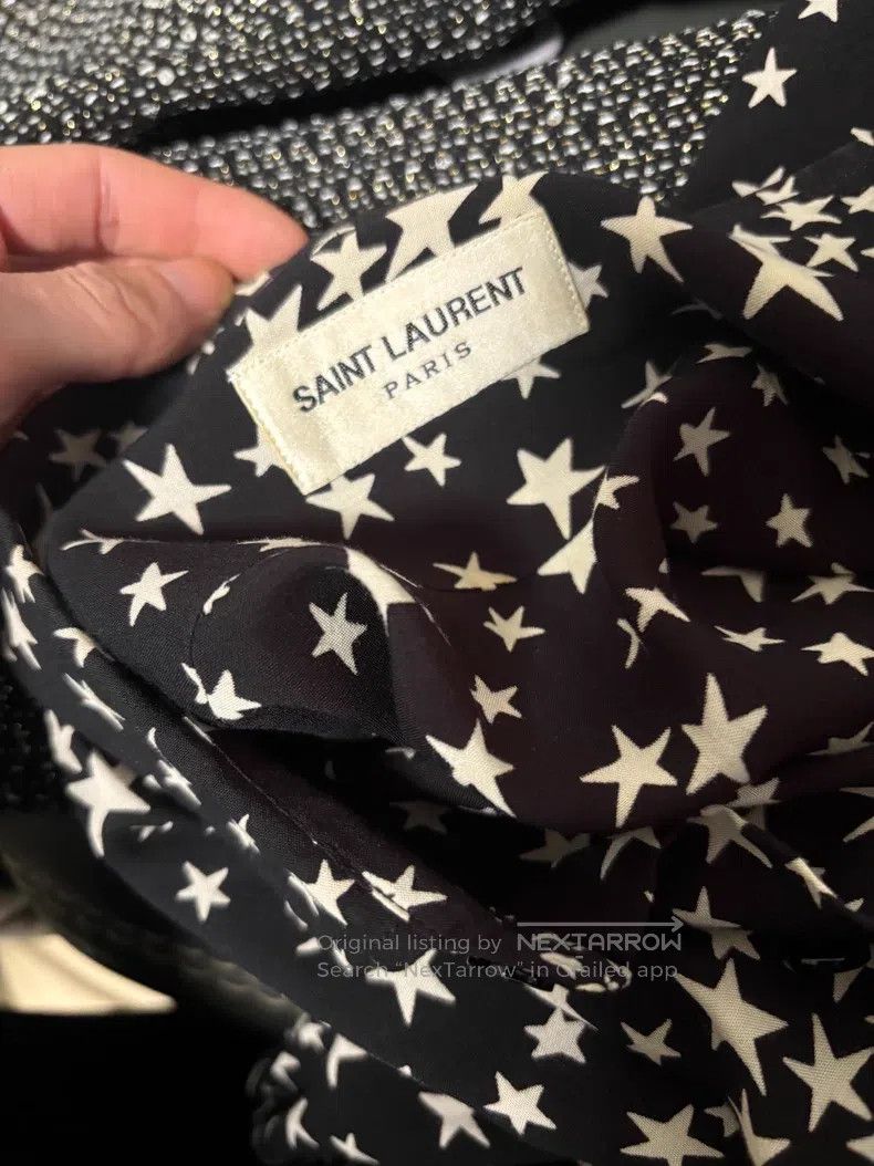 Saint Laurent Paris Saint Laurent Paris size 39 Black and White Star Print Shi Size US L / EU 52-54 / 3 - 4 Thumbnail