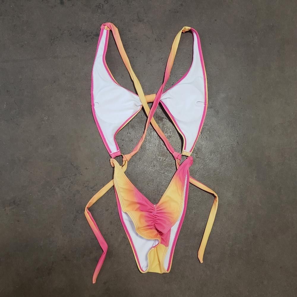 Designer Pink Lemonade High Cut Monokini Size ONE SIZE - 2 Thumbnail