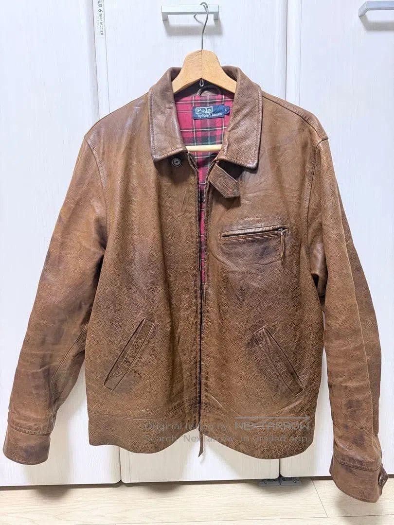 Polo Ralph Lauren Ralph Lauren Distressed Thick Cowhide Jacket. Size US L / EU 52-54 / 3 - 1 Thumbnail