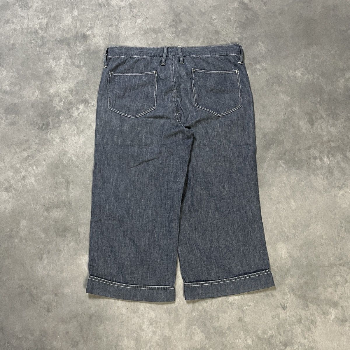 45rpm 45RPM CHAMBRAY WIDE LEG CROPPED PANTS DRAWSTRING WORKWEAR Size US 29 - 5 Thumbnail