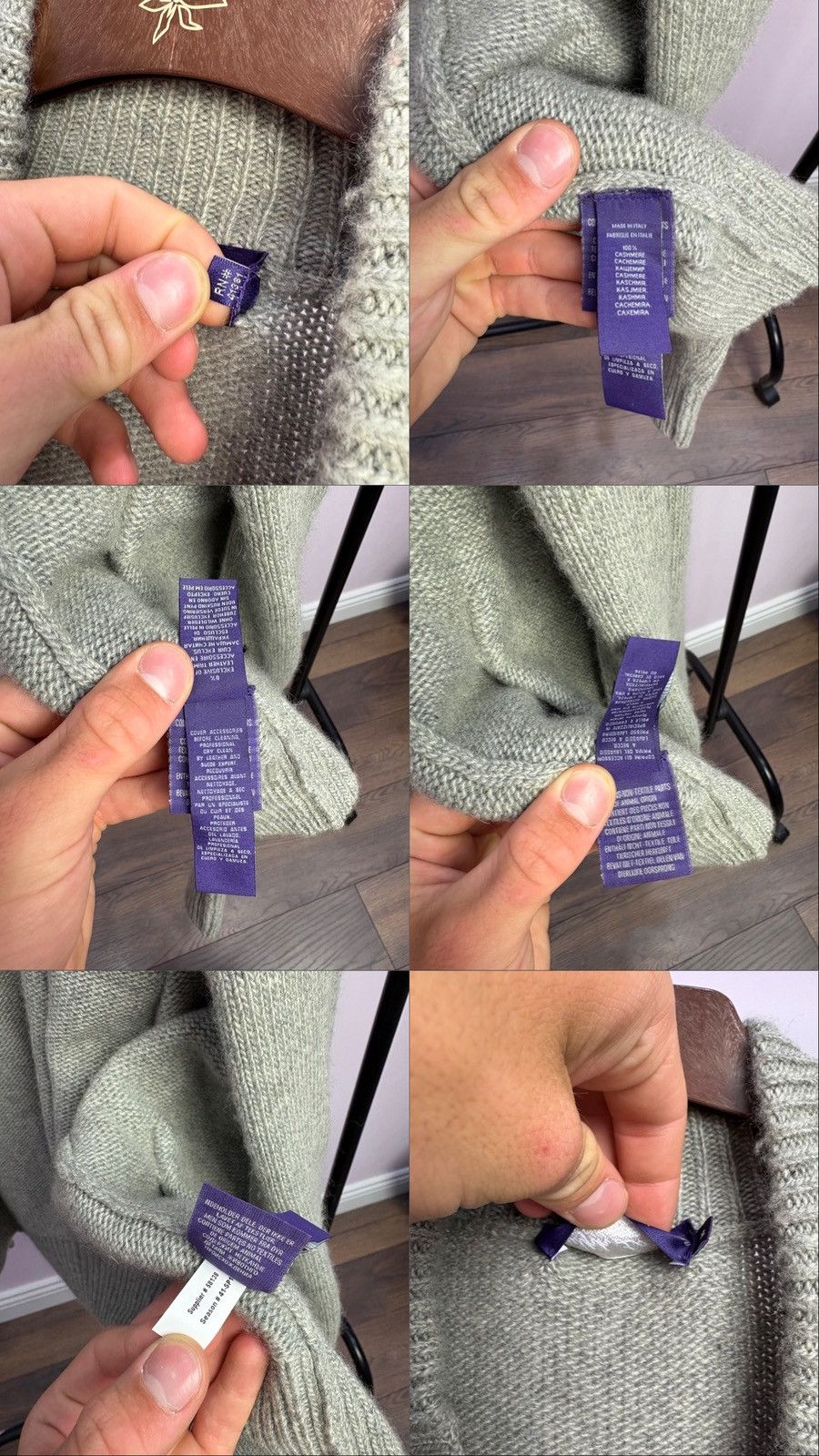 Ralph Lauren Purple Label Ralph Lauren Purple Label Cashmere Leather Cardigan Sweater Size US XL / EU 56 / 4 - 10 Thumbnail