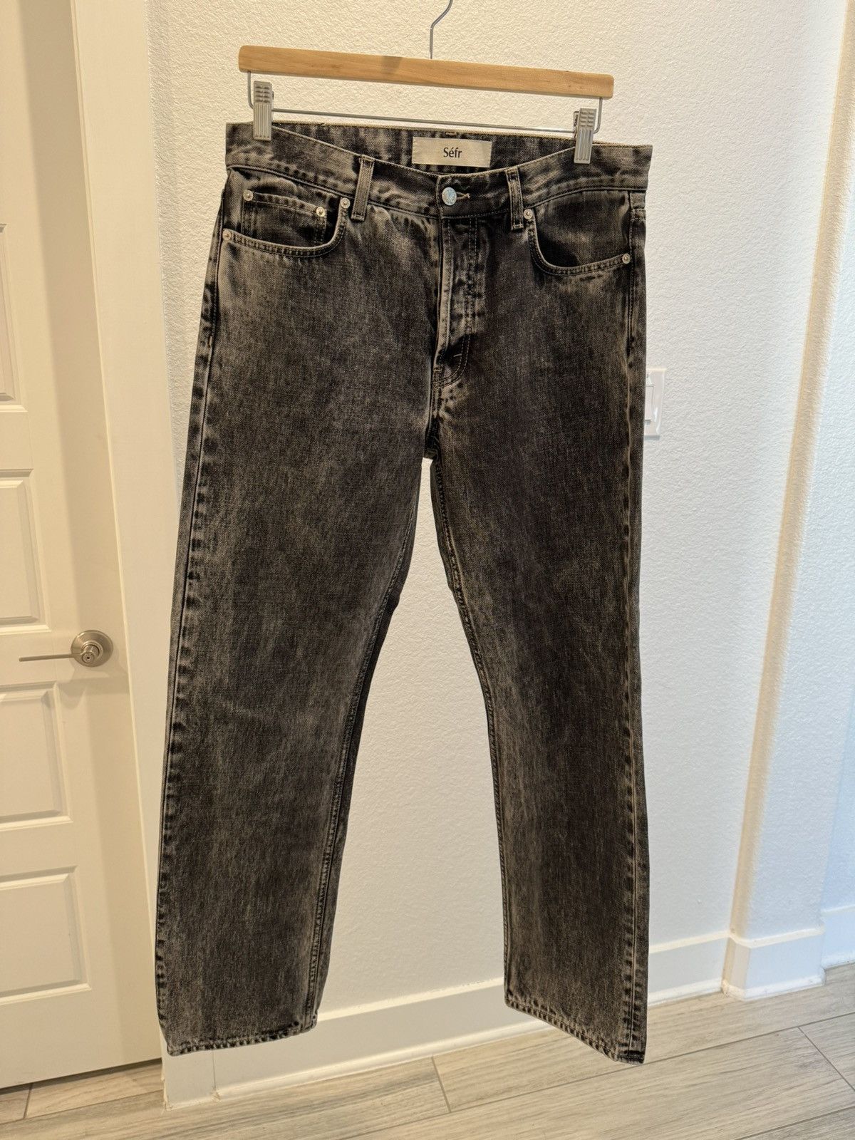 image of Sefr Marbled Jeans in Black, Men's (Size 32)