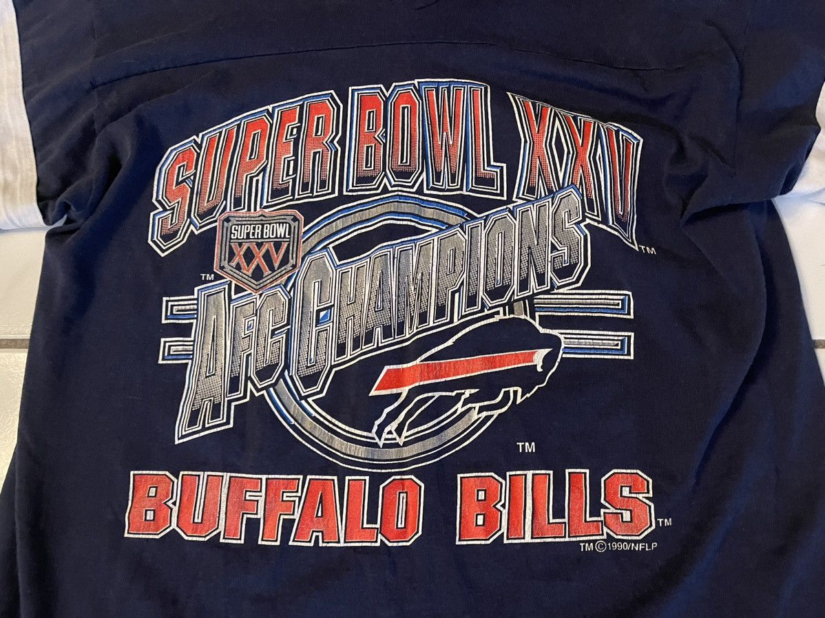 Vintage Logo 7 on sale Buffalo Bills Super Bowl XXV AFC Champs Jersey Shirt XL