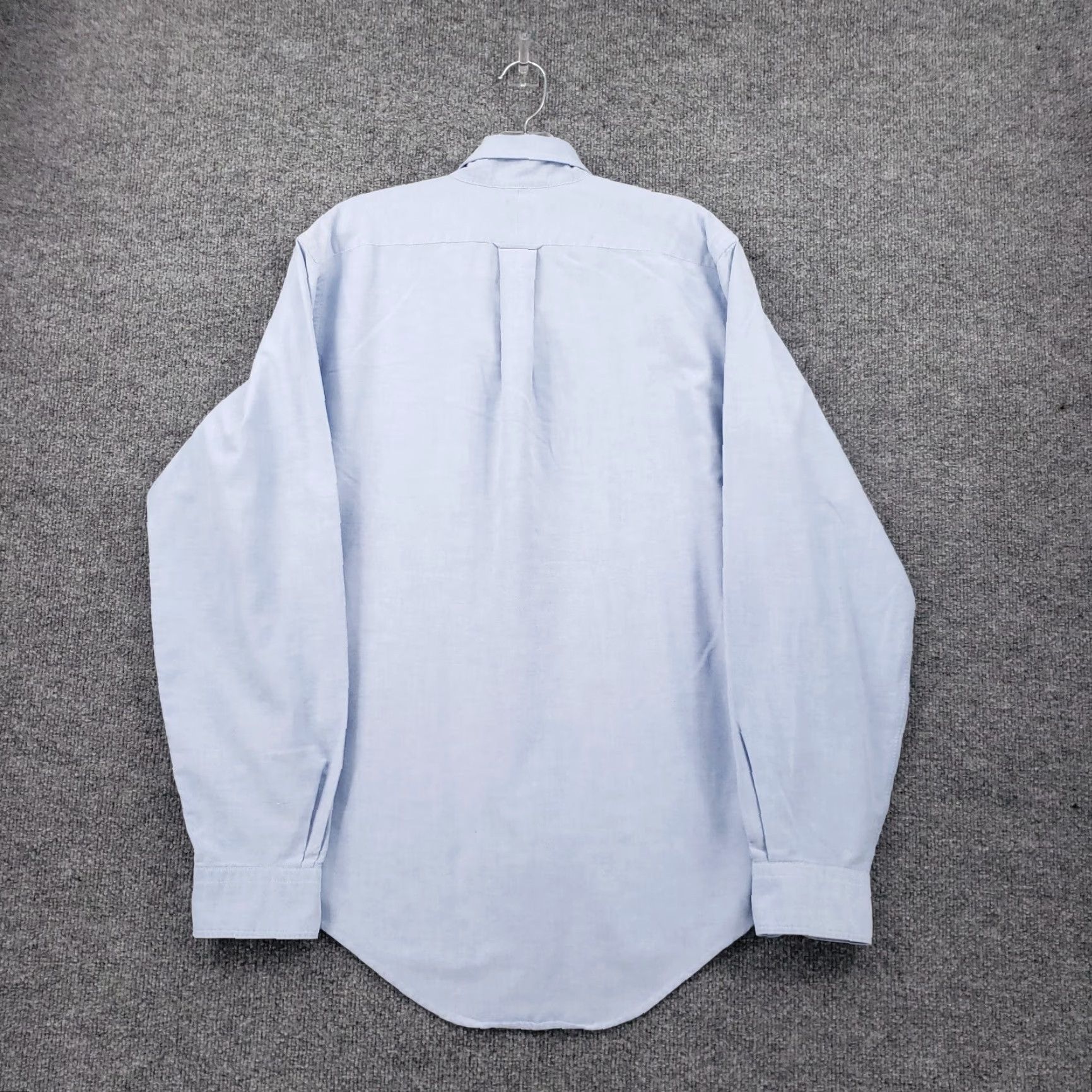 Lands' End Lands' End Dress Shirt Mens 15 Button-Down Blue Pocket Long Sleeves Cotton Blend Shirt Mens Blue Slim? Size 40R - 2 Thumbnail