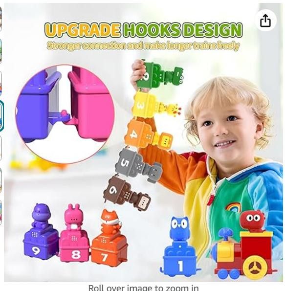 NBDN Nobrandedon Montessori Learning Train - Counting, Sorting, Puppets Size ONE SIZE - 5 Thumbnail