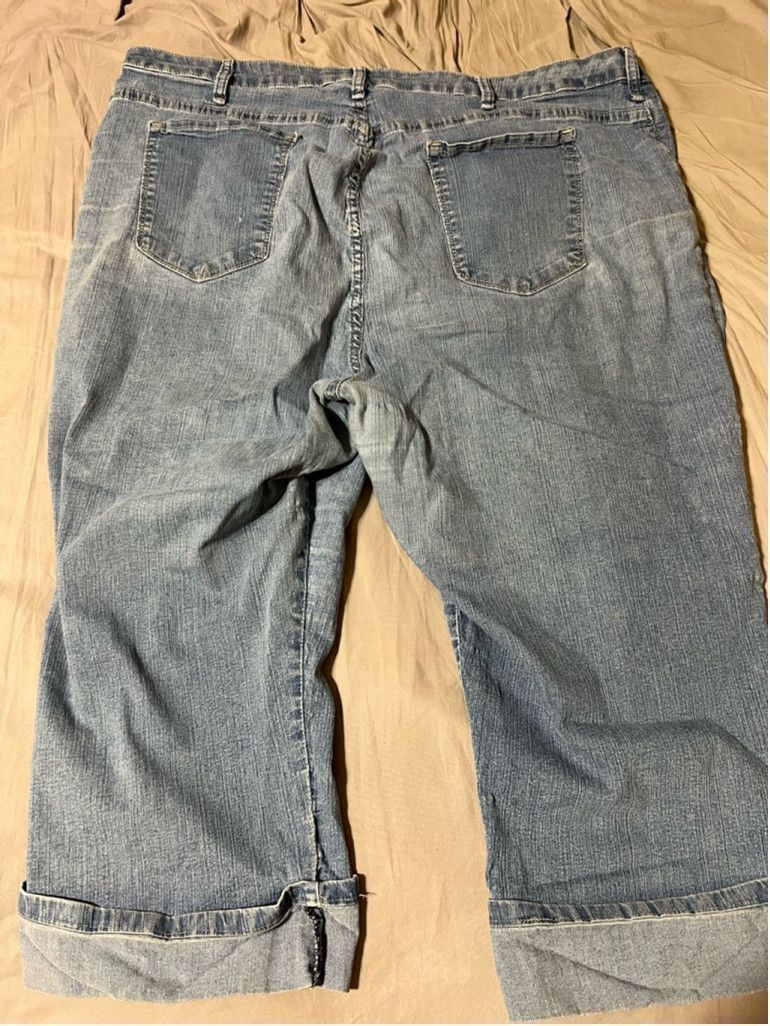 Lee Women's Riders by Lee Capri Jeans Size 24W Blue Denim Size 42" / US 20 - 2 Thumbnail