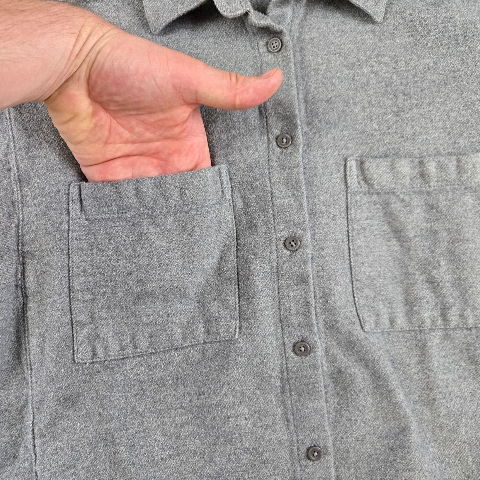 Madewell Madewell Gray Sunday Button-Down Flannel Shacket Size XXS Size XXS / US 00 / IT 34 - 4 Thumbnail