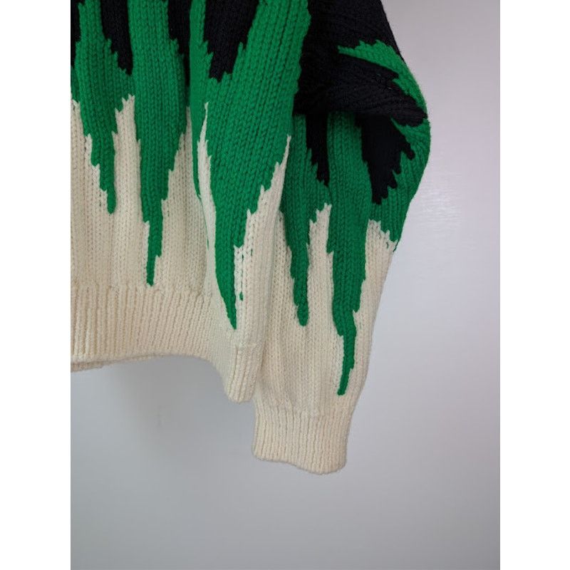 Bottega Veneta o1rshd1 Heavyweight Wool Graphic Knit Sweater Parakeet/Black Size US L / EU 52-54 / 3 - 13 Thumbnail