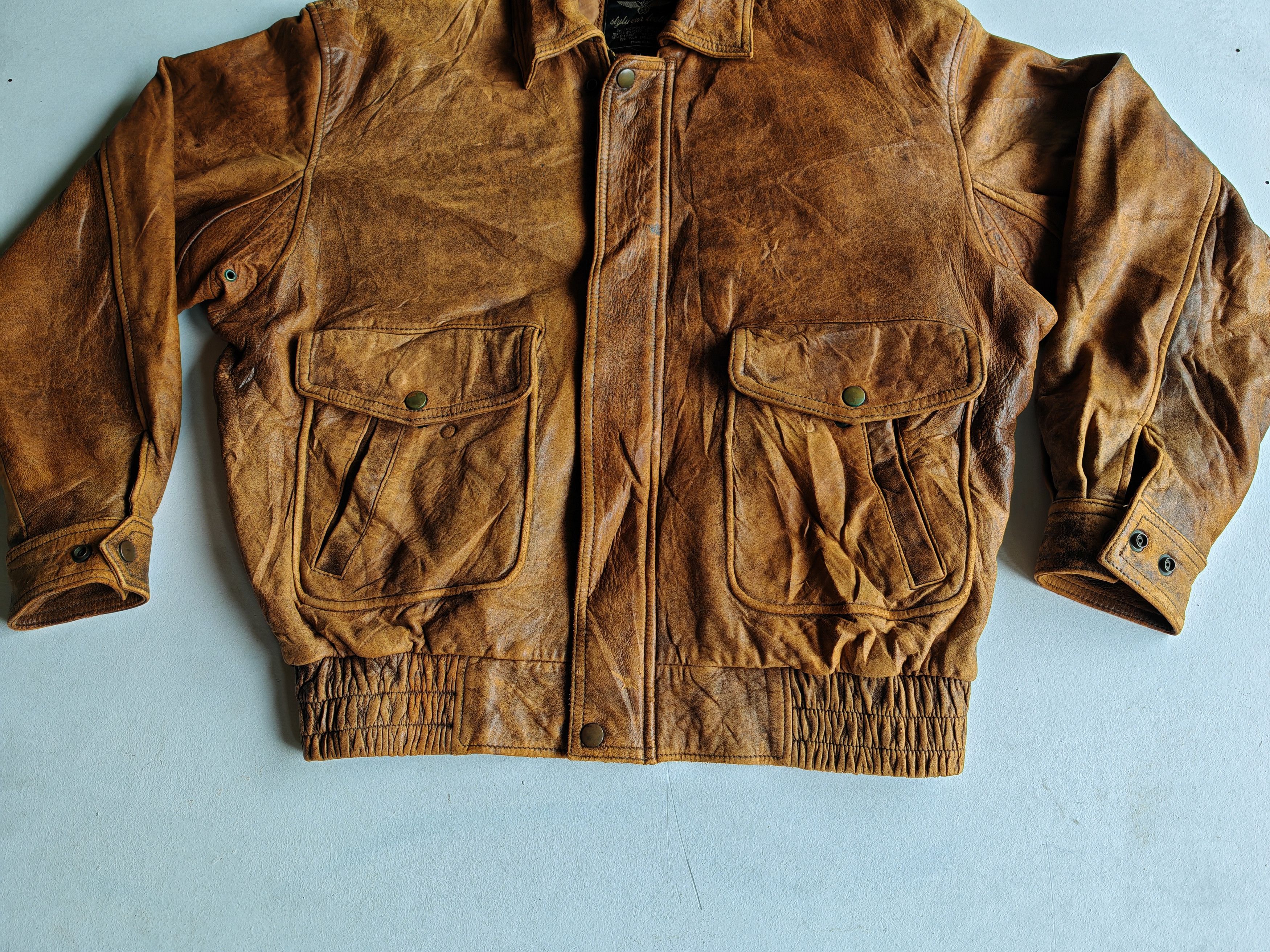 Designer Rare!!! Flight Jacket USA Leather Size US L / EU 52-54 / 3 - 7 Thumbnail