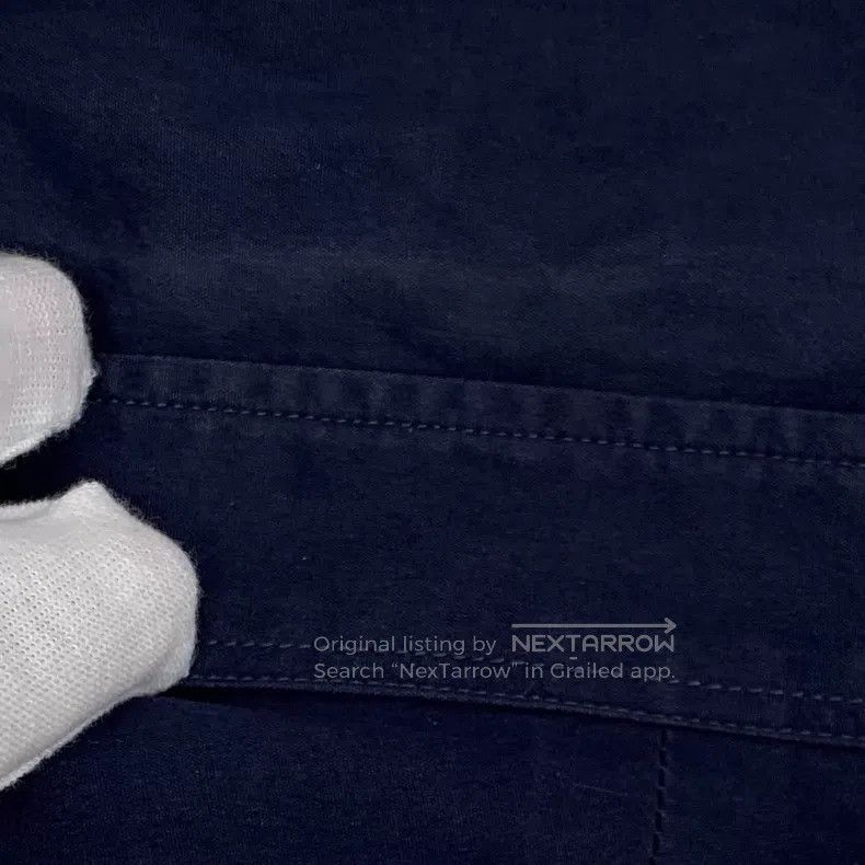 Hermes Hermes Dark blue logo patch cotton collar long sleeve butt Size US XXS / EU 40 - 8 Thumbnail