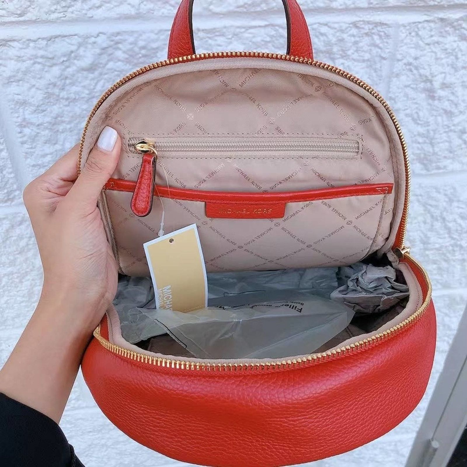 Michael Kors Michael Kors Erin 35F0GERB8L Medium Leather Backpack Flame Size ONE SIZE - 4 Thumbnail