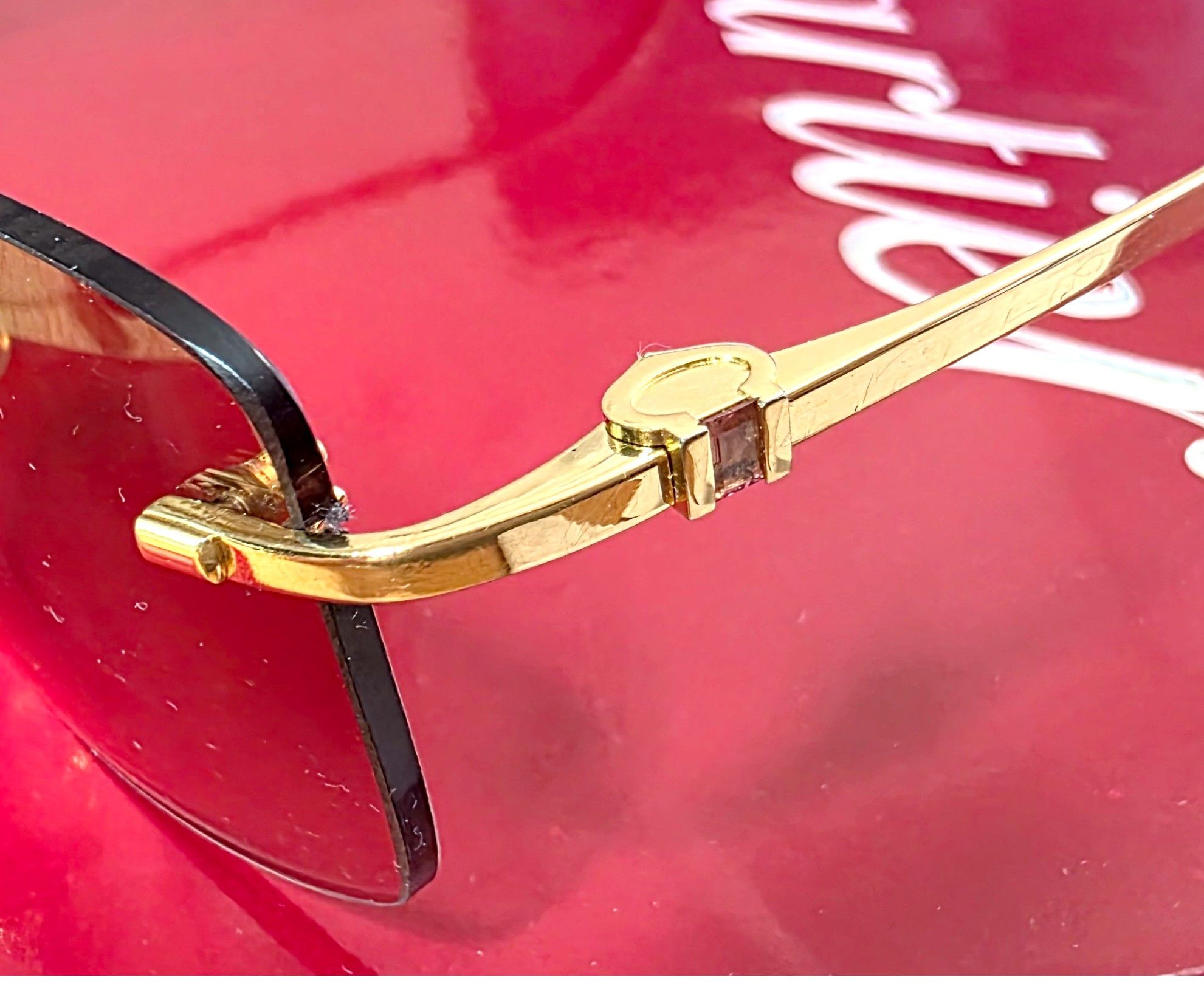 Cartier Luxury Cartier Pink Sapphire Sunglasses 17309 Size ONE SIZE - 3 Thumbnail