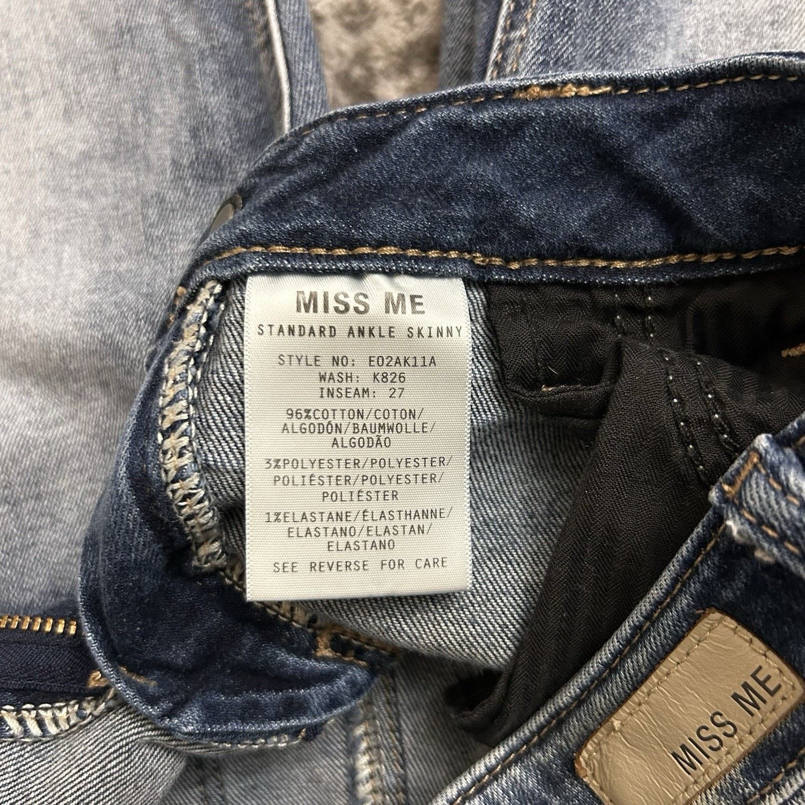 Miss Me Miss Me Standard Ankle Skinny Style No: E02AK11A - Size 26 Size 26" / US 2 / IT 38 - 6 Thumbnail