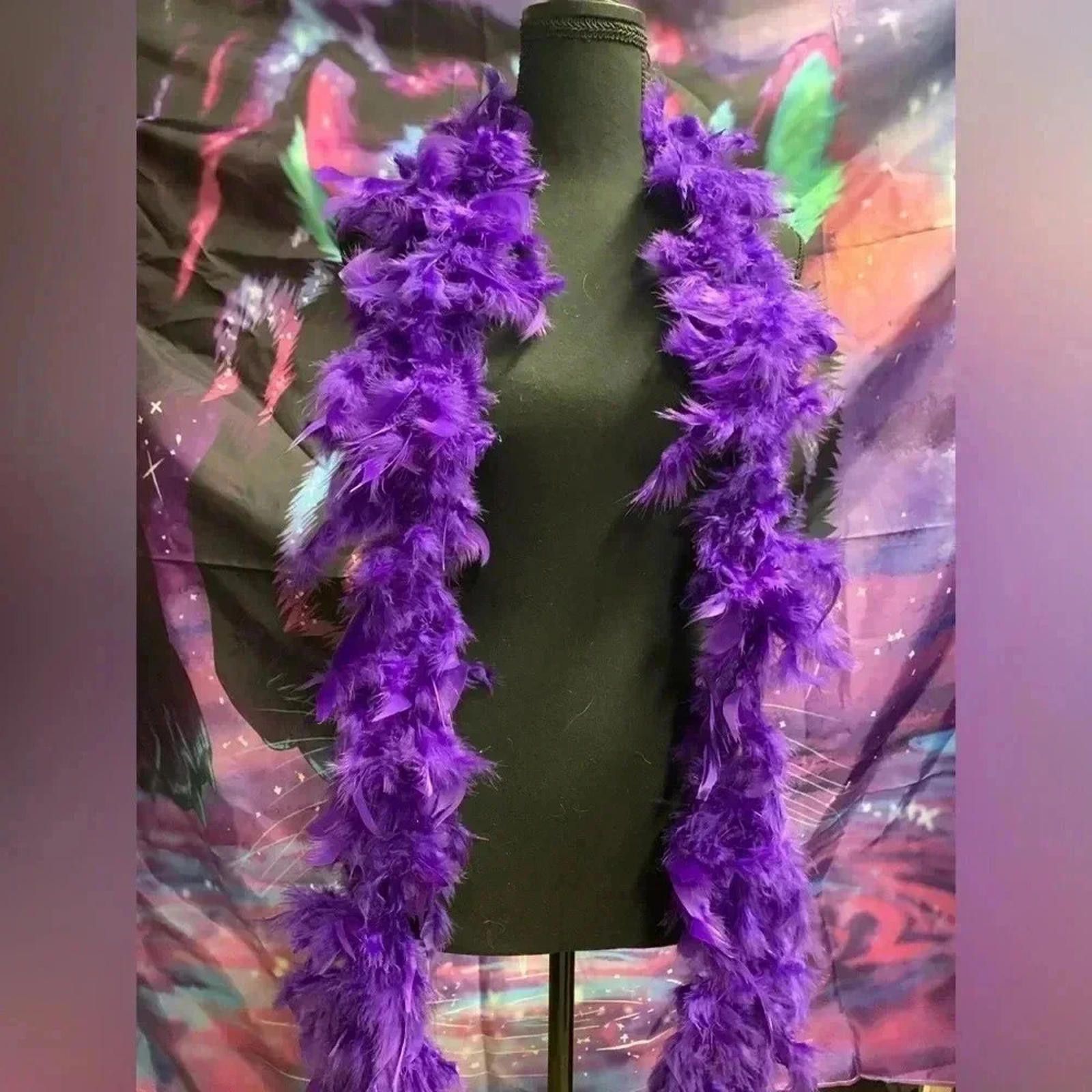 Designer Purple feather boa Halloween Size ONE SIZE - 1 Thumbnail