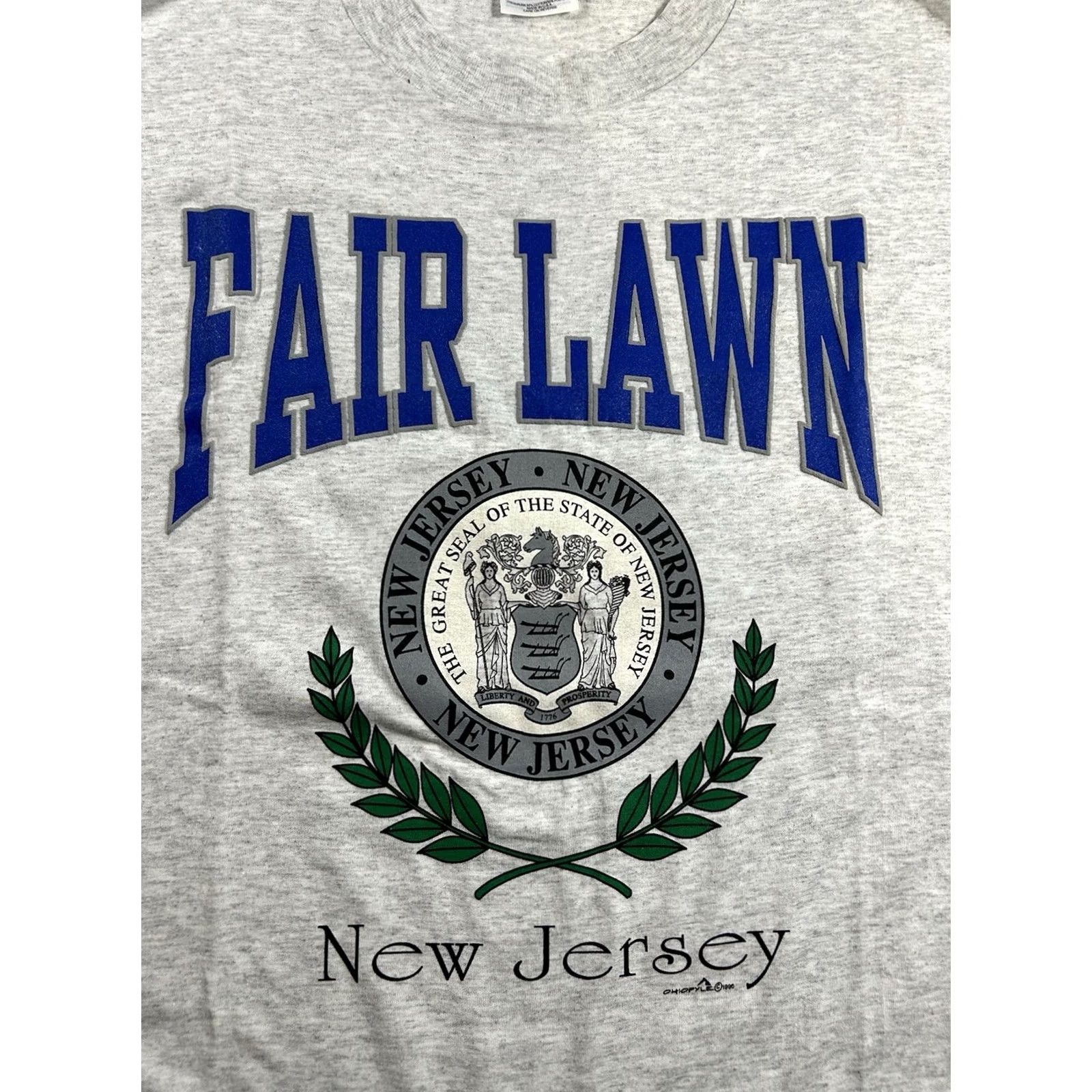 Hanes VINTAGE 1995 Fair Lawn New Jersey Town Tee XL Gray Size US XL / EU 56 / 4 - 2 Thumbnail