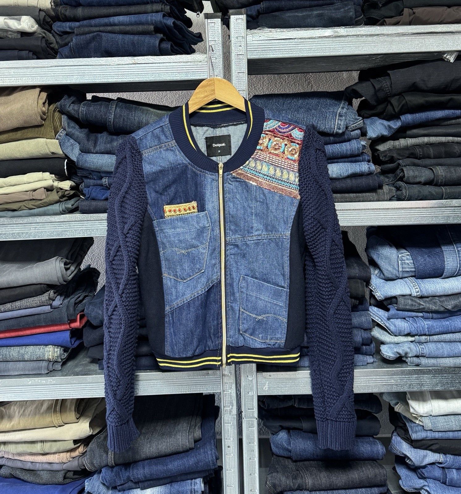 Desigual Desigual Pakaian Jadi Wanita Denim Wool Jacket Size EU 38 Size S / US 4 / IT 40 - 1 Thumbnail