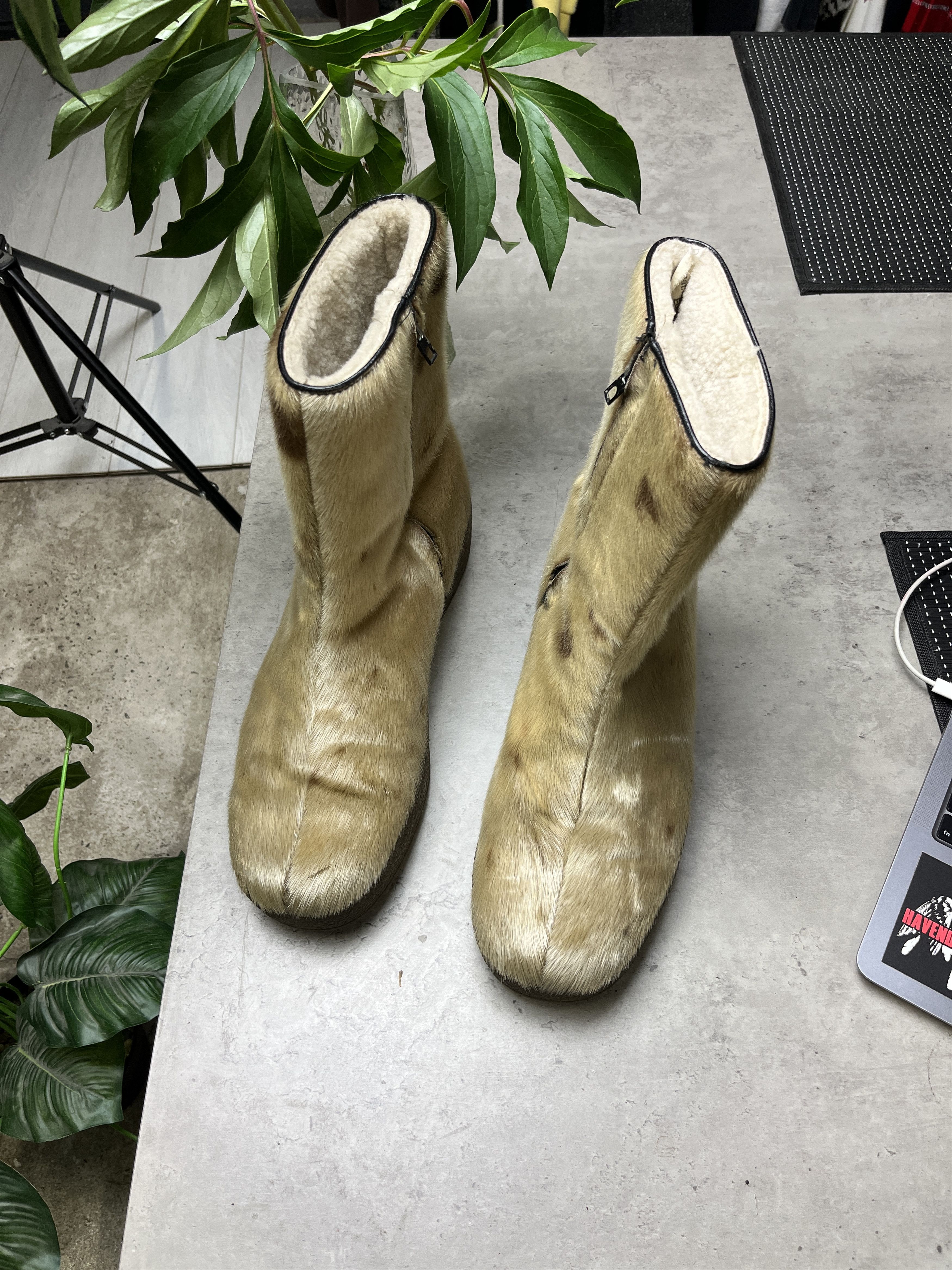 Other 1970s VINTAGE GENUINE SEAL FUR WINTER BOOTS - 5140 Size US 10.5 / EU 43-44 - 3 Thumbnail