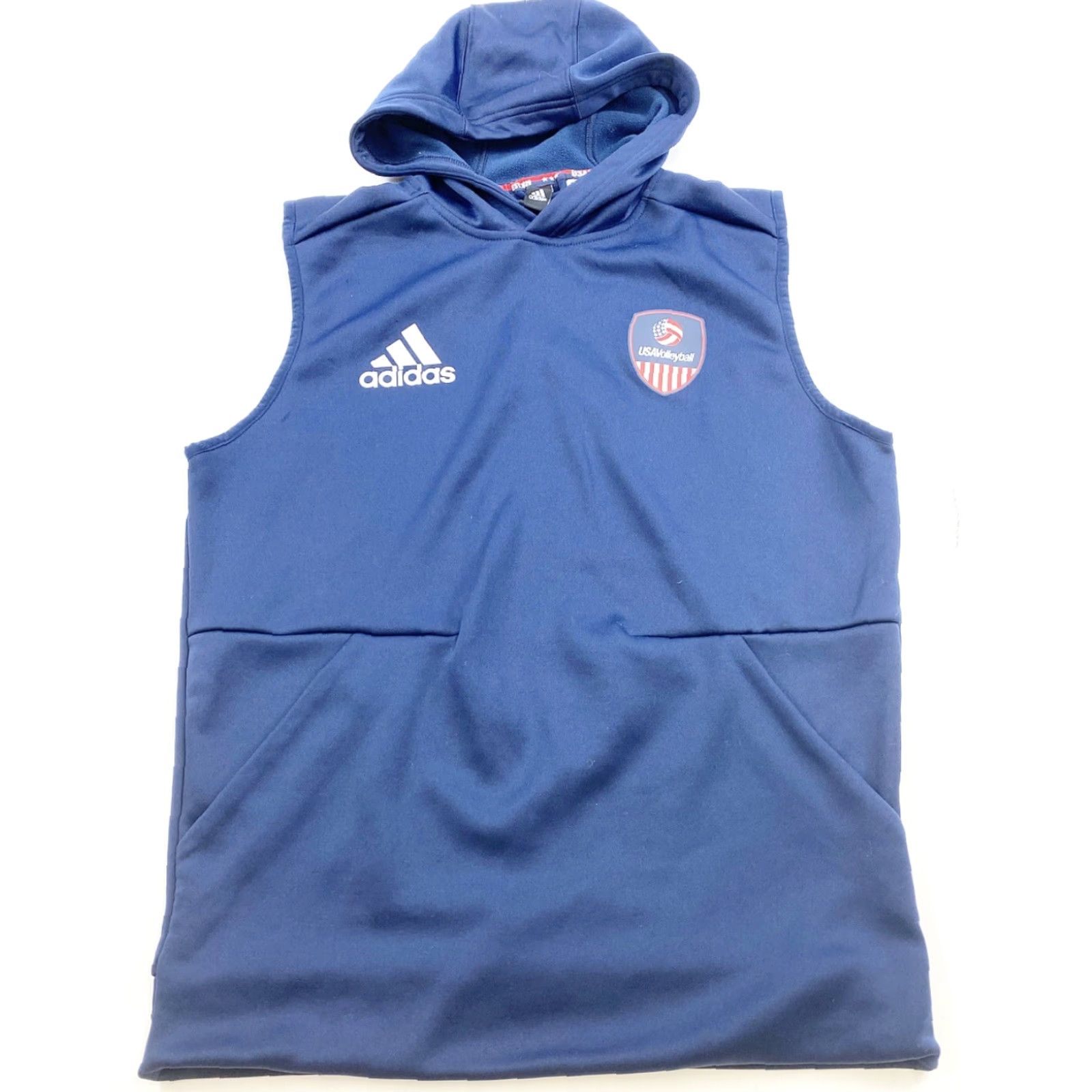 Adidas Adidas Vest Hoodie USA Women M Blue Volleyball Hooded Pullover Vest Hoodie Women M Blue USA Vollyball HoodedVest Size M / US 6-8 / IT 42-44 - 2 Thumbnail
