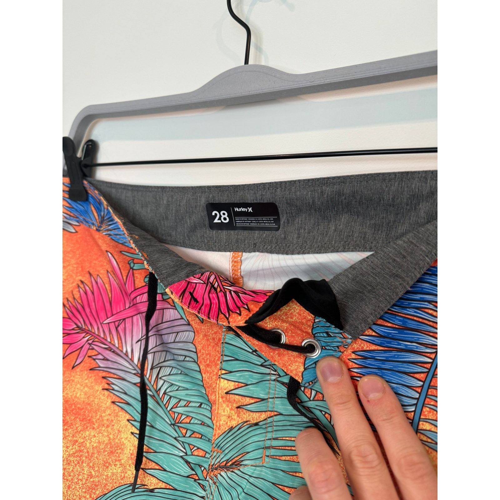Hurley Hurley Palm Tree Tropical Orange 6" Men's Board Shorts Size US 28 / EU 44 - 2 Thumbnail