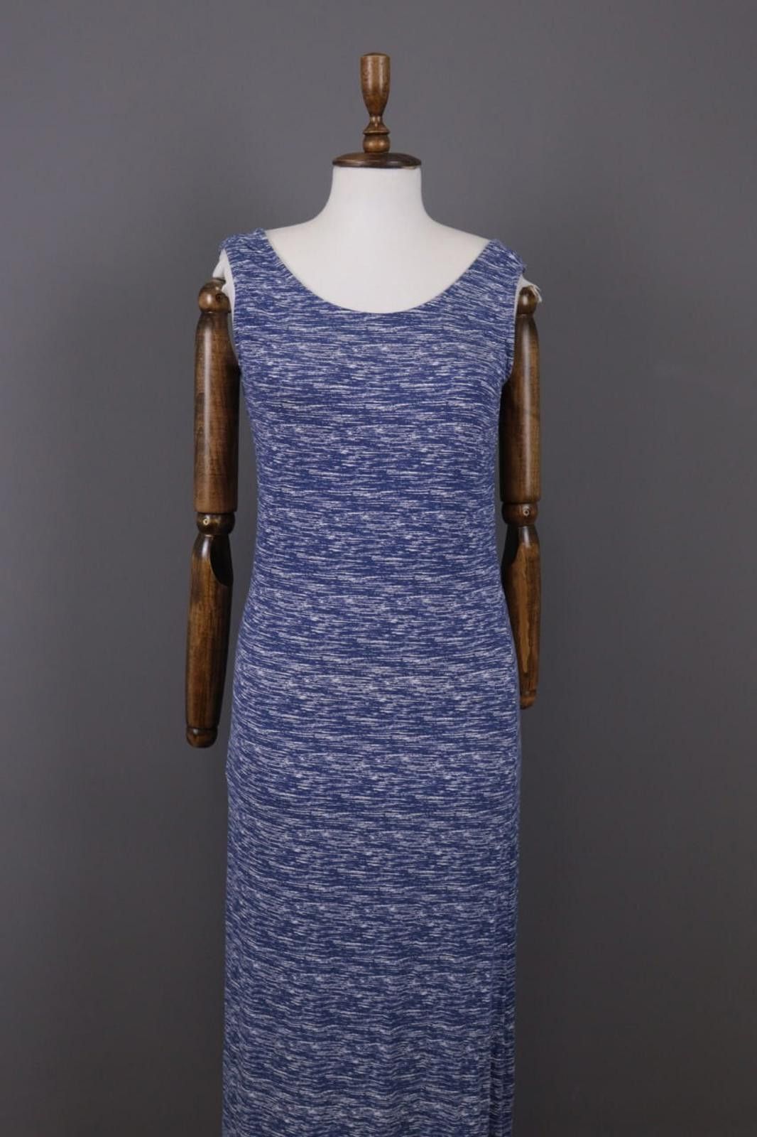 Designer Elisa Cavaletti Sono Italiana Blue Printed Long Dress Size L Size L / US 10 / IT 46 - 1 Thumbnail