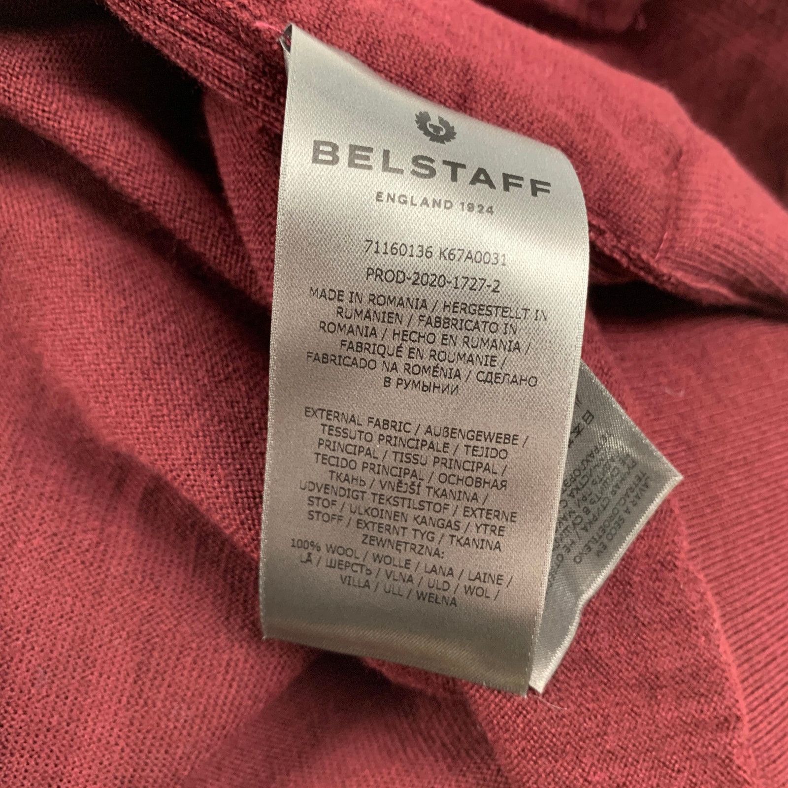 Belstaff BELSTAFF L Burgundy Wool Polyester Zip Up Jacket Size US L / EU 52-54 / 3 - 4 Thumbnail