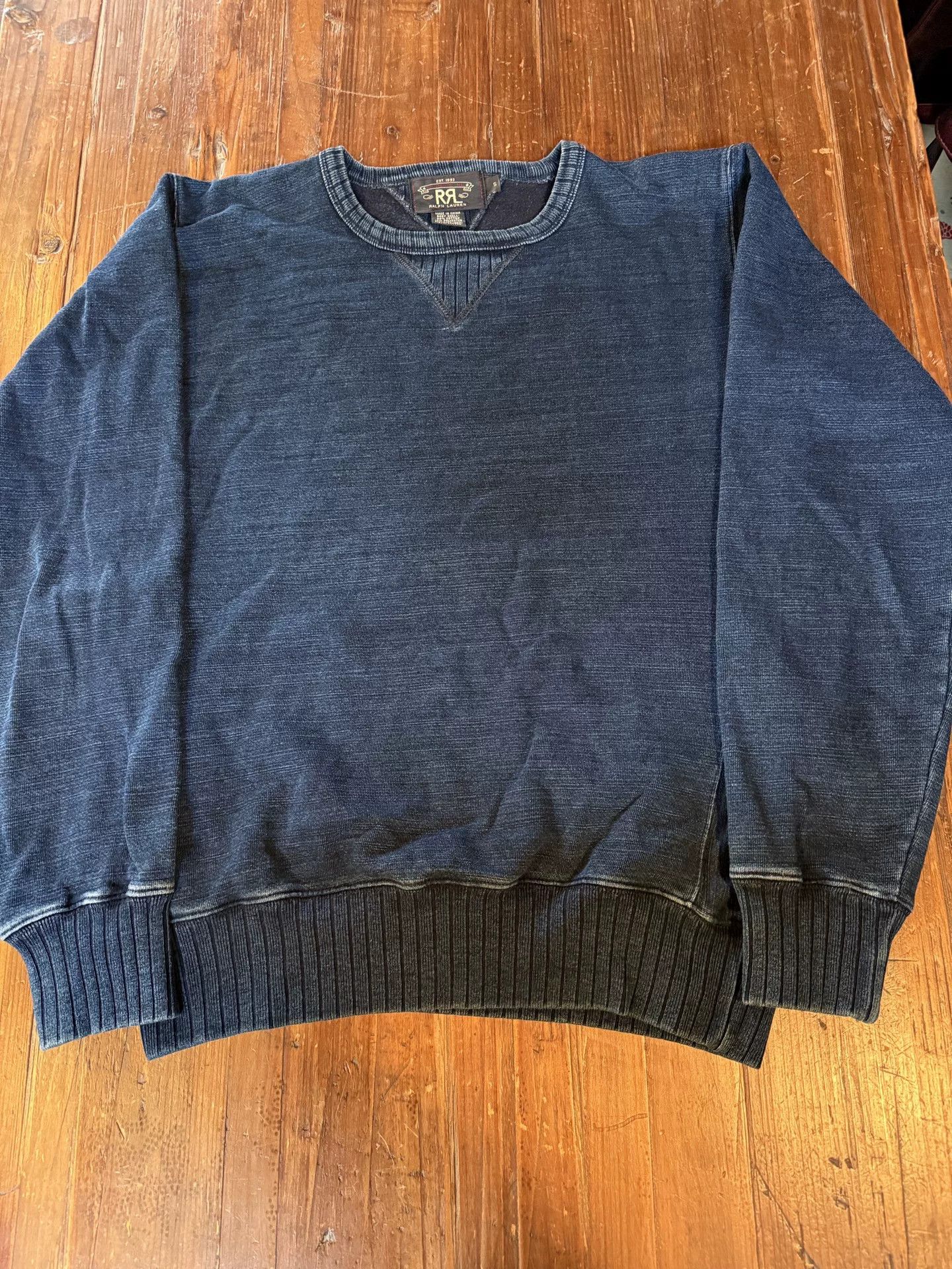 RRL Ralph Lauren RRL Ralph Lauren Indigo Crewneck Sweatshirt Size US S / EU 44-46 / 1 - 1 Thumbnail