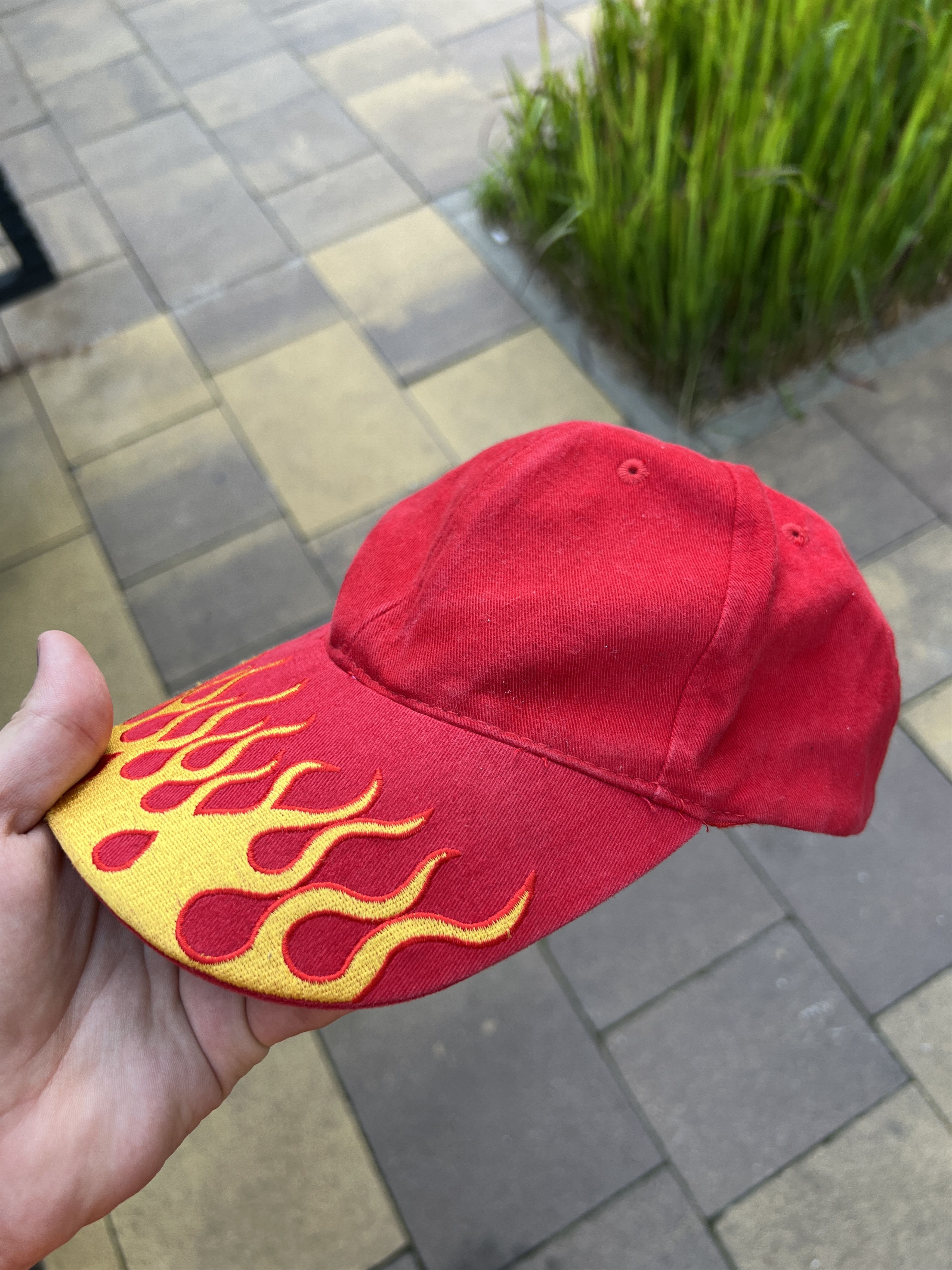 Vintage Vintage Flame Logo Red Cap Size ONE SIZE - 2 Thumbnail