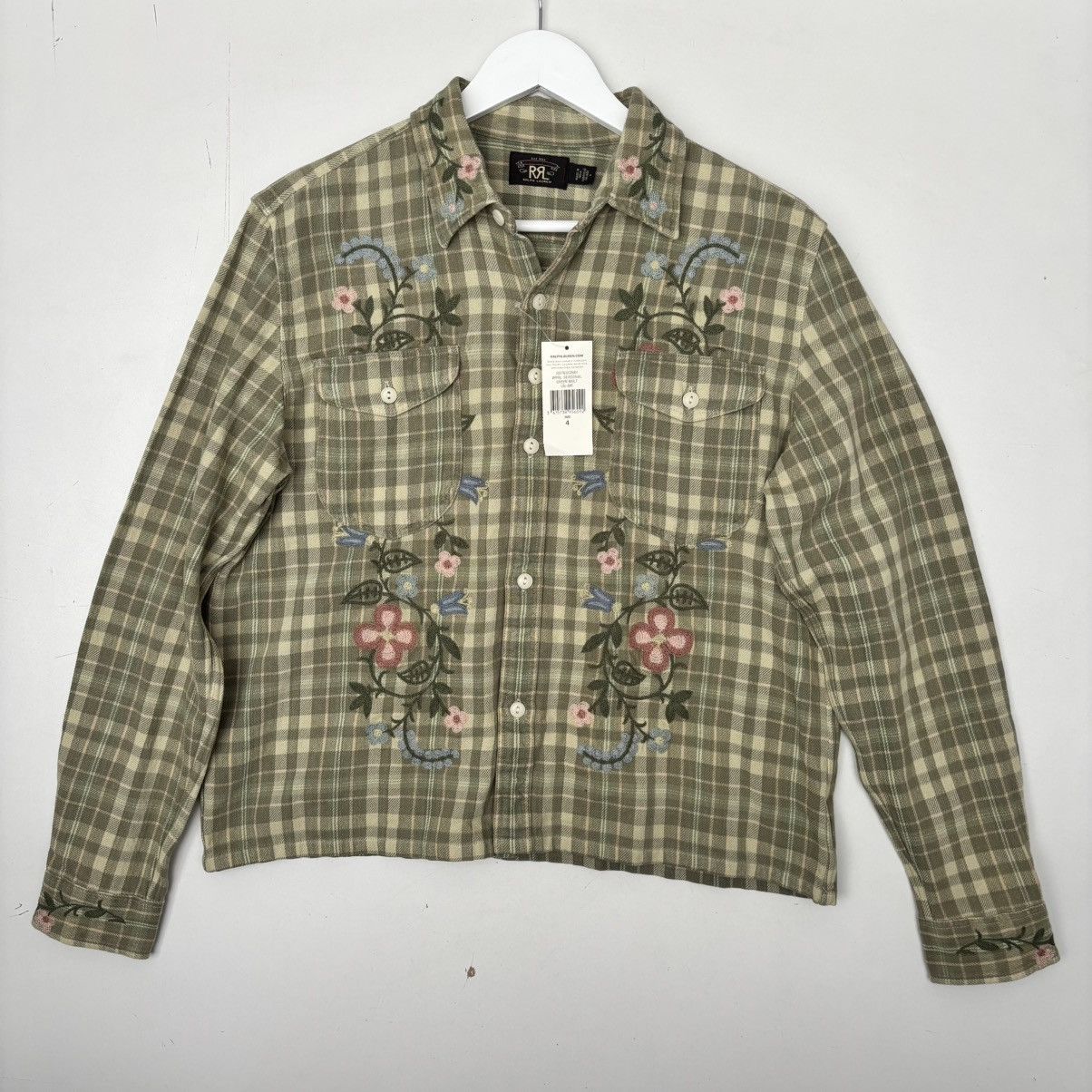 RRL Ralph Lauren RRL Ralph Lauren Double RL Embroidered Plaid Shirt Size 4 Size XS / US 0-2 / IT 36-38 - 2 Thumbnail
